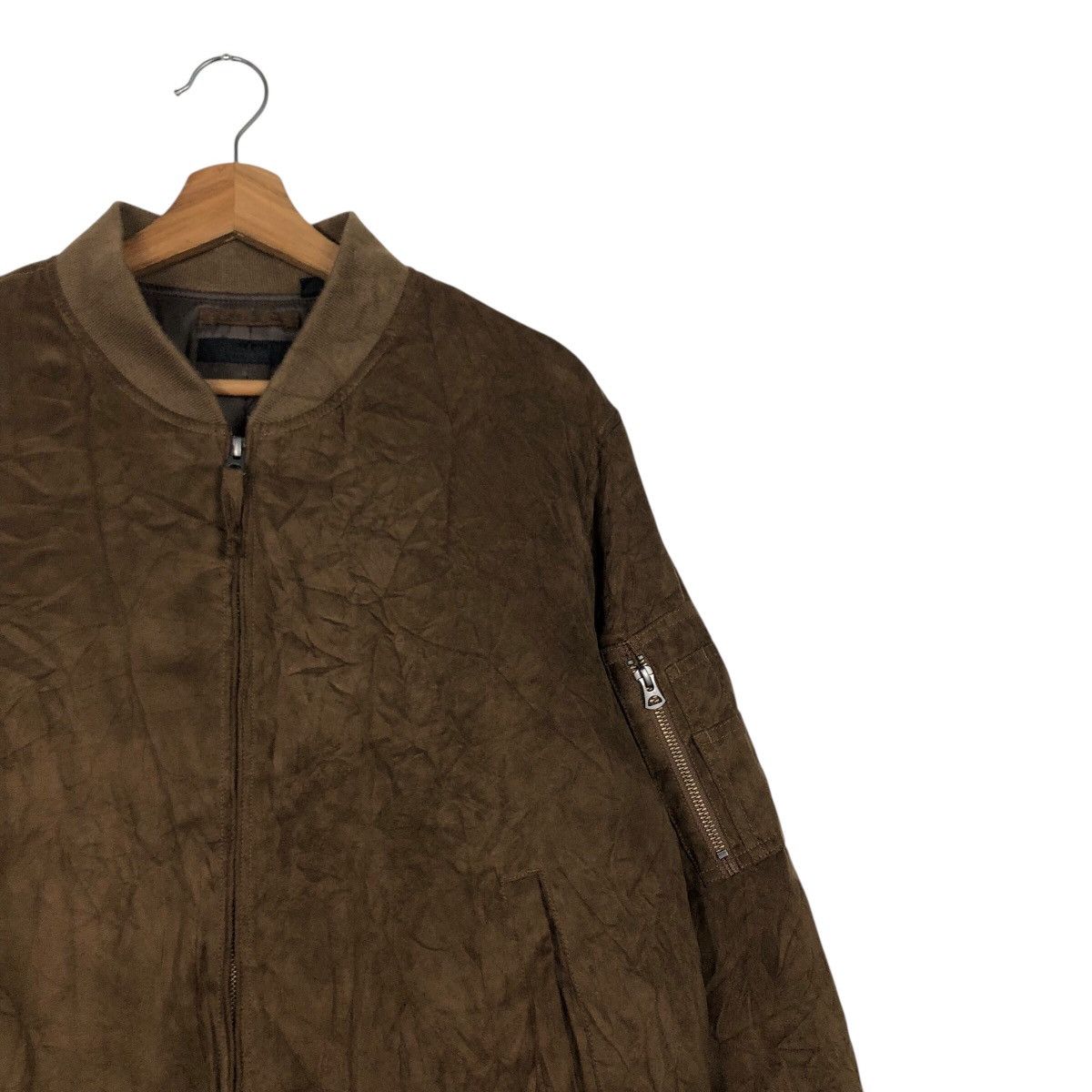 Japanese Brand 📌Rich Brown Vintage Bomber Biker Jacket Uniqlo Issey Miyake Size US XL / EU 56 / 4 - 7 Thumbnail