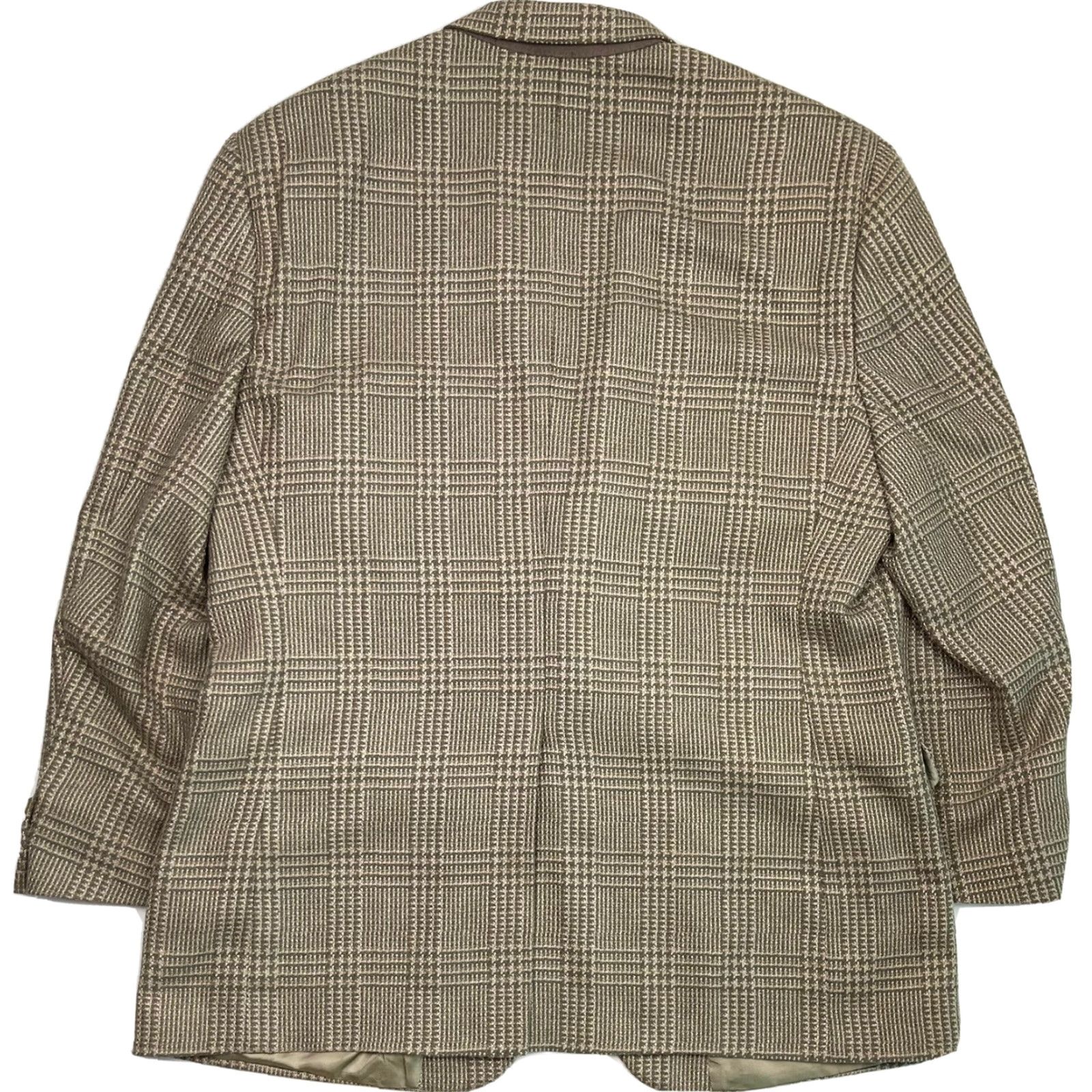 Orvis VINTAGE Orvis Blazer Jacket Single-Breasted Wool Silk Blend 44 R Browns Check Notch Lapel Men's Jacket 90s USA Made Size 44R - 5 Thumbnail