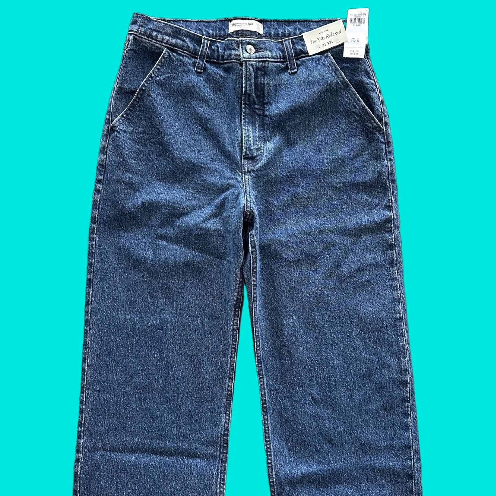 Abercrombie & Fitch VINTAGE Abercrombie & Fitch High Rise 90’s Relaxed Jeans Women’s 31 Short 12 S Blue Size 34" / US 12 / IT 48 - 1 Thumbnail