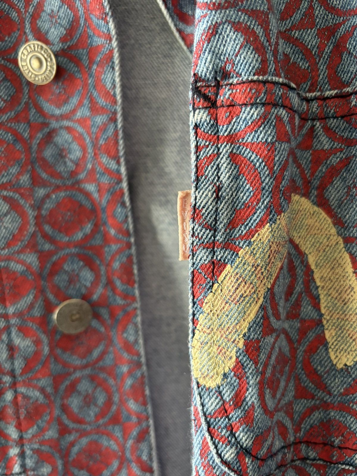 Evisu × Vintage Evisu Denim Chore Coat Monogram Jacket Size US S / EU 44-46 / 1 - 5 Thumbnail