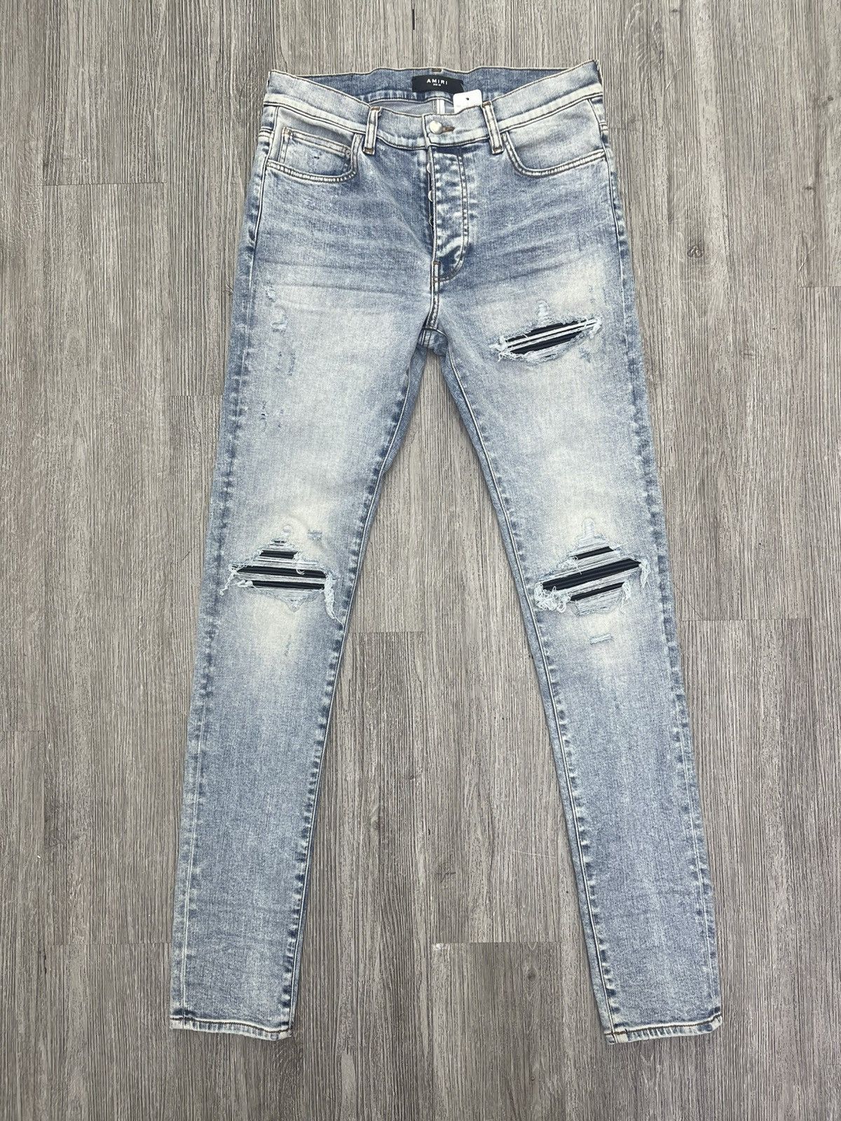 Amiri Amiri MX1 Light blue jean ( black parch) Size US 32 / EU 48 - 1 Thumbnail