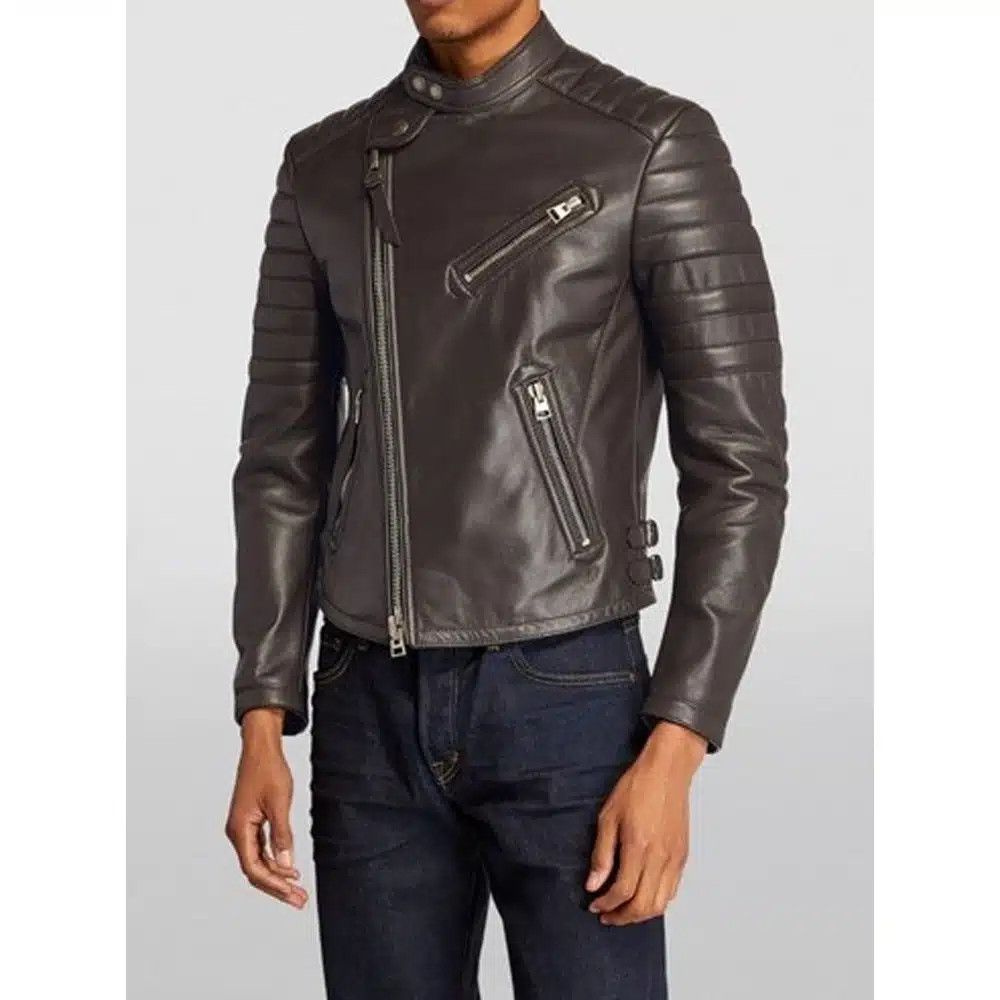 Tom Ford o1loc1c1024 LXI001 Leather Wear Biker Jacket in Brown