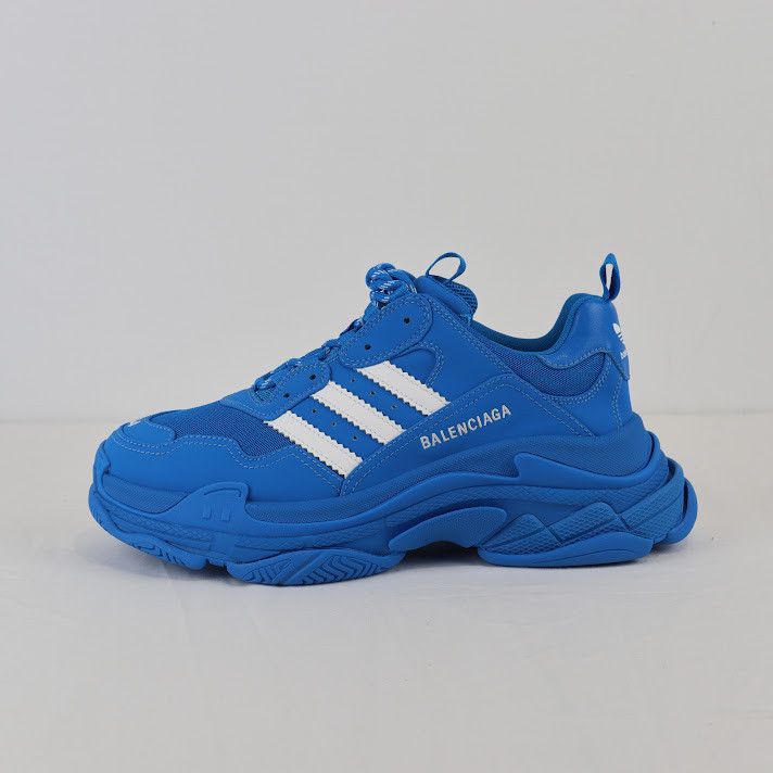 o1rshd1 Triple S Mesh Sneakers in Blue/White Low Top Sneakers