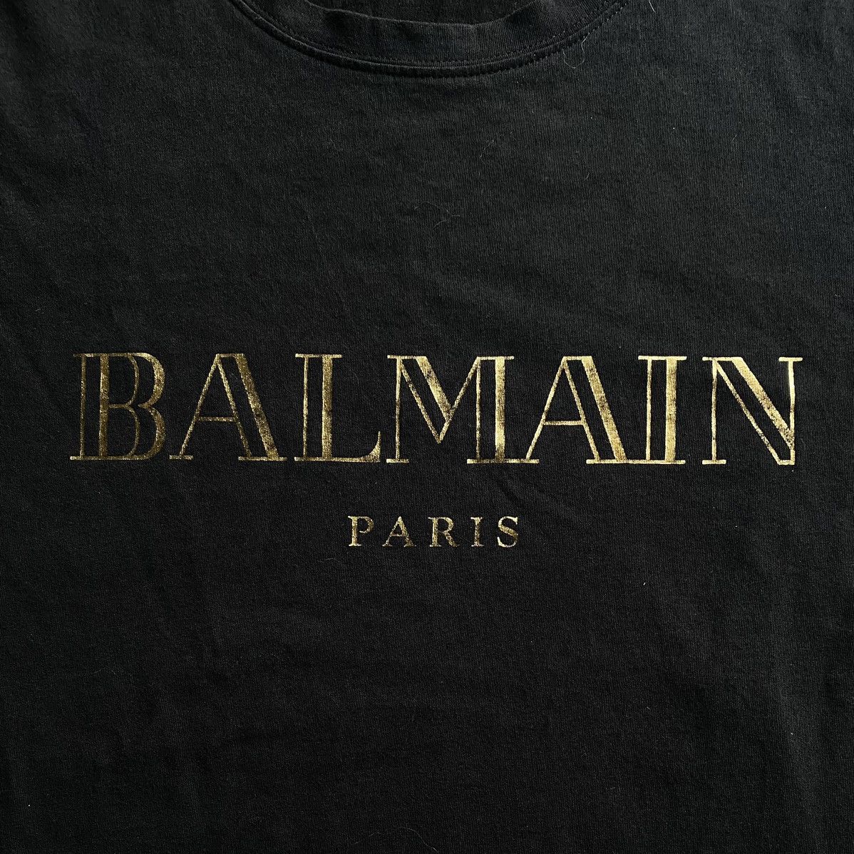 Balmain AW16 Gold Foil Logo Slim Fit T Shirt Size US L / EU 52-54 / 3 - 3 Thumbnail