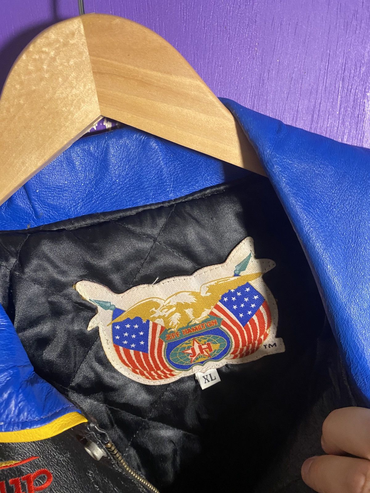 Vintage Vintage 90s Jeff Hamilton Winston cup series champ jacket Size US XL / EU 56 / 4 - 4 Thumbnail