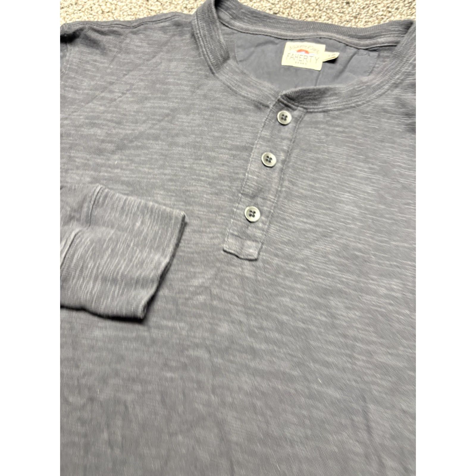 Faherty Faherty Henley Waffle Knit Thermal Shirt Mens Large Cotton Heather Gray Thick Shirt Mens Large Gray Thermal Henley Waffle Knit Faherty Size US L / EU 52-54 / 3 - 2 Thumbnail