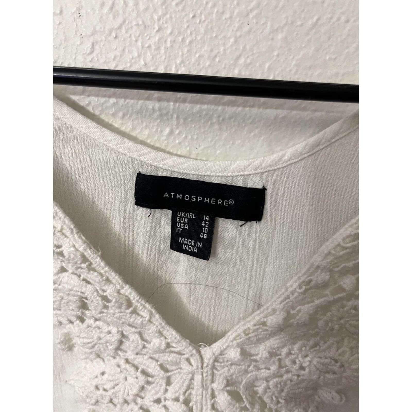 Vintage Atmosphere Women Top Tunic Sz 14 Viscose White Sleeveless V Neck T-Shirt Size XL / US 12-14 / IT 48-50 - 2 Thumbnail