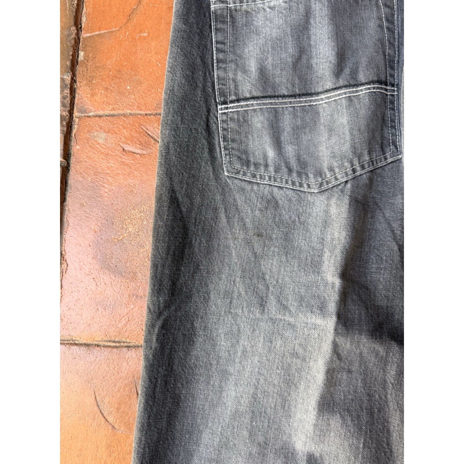 Vintage VINTAGE G-UNIT Baggy Jeans Mens 42x34 Wide Leg 90s Hip Hop Grunge Embroidered Logo Denim Distressed Stains Size US 42 / EU 58 - 6 Thumbnail