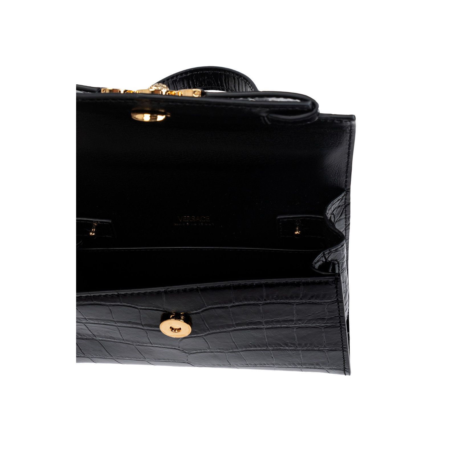 Versace VERSACE 95 Small Black Leather Top Handle Bag New & Authenti Size ONE SIZE - 4 Thumbnail
