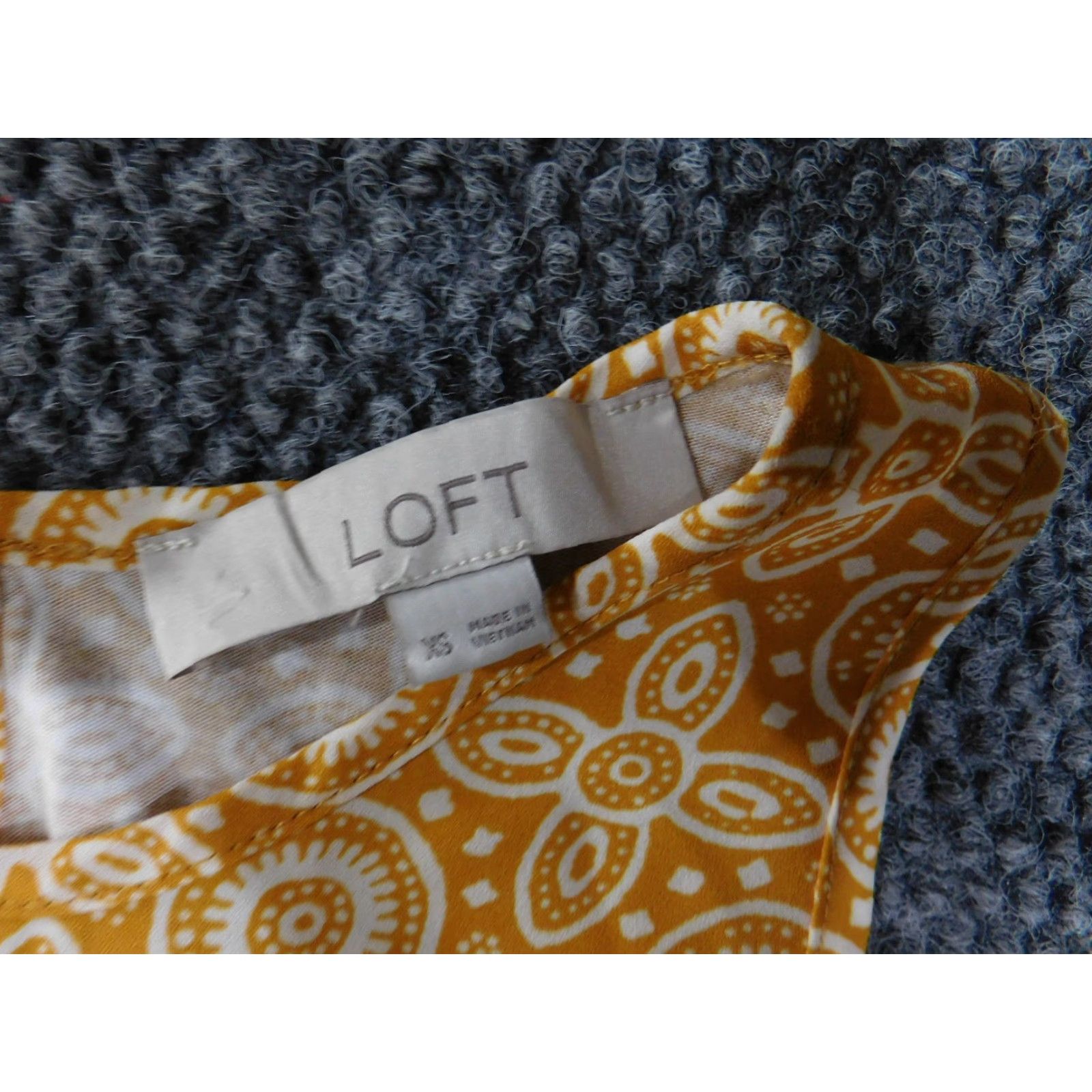 Loft LOFT Womens XS Yellow White Sleeveless Geometric Print Shift Dress Top Blouse Size XS / US 0-2 / IT 36-38 - 5 Thumbnail