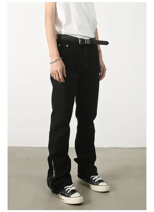 Japanese Brand Pants Men's loose straight raw edge casual flared jeans Size US 32 / EU 48 - 2 Thumbnail