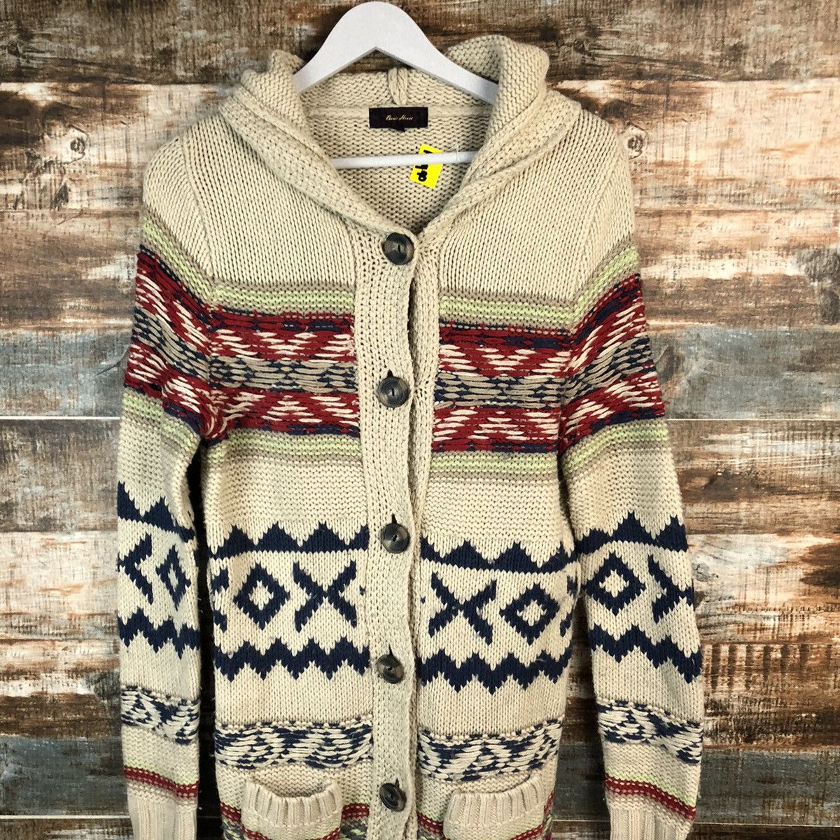 Japanese Brand Basic Home Brown art Cardigan Knitwear #A1490 Size S / US 4 / IT 40 - 5 Thumbnail