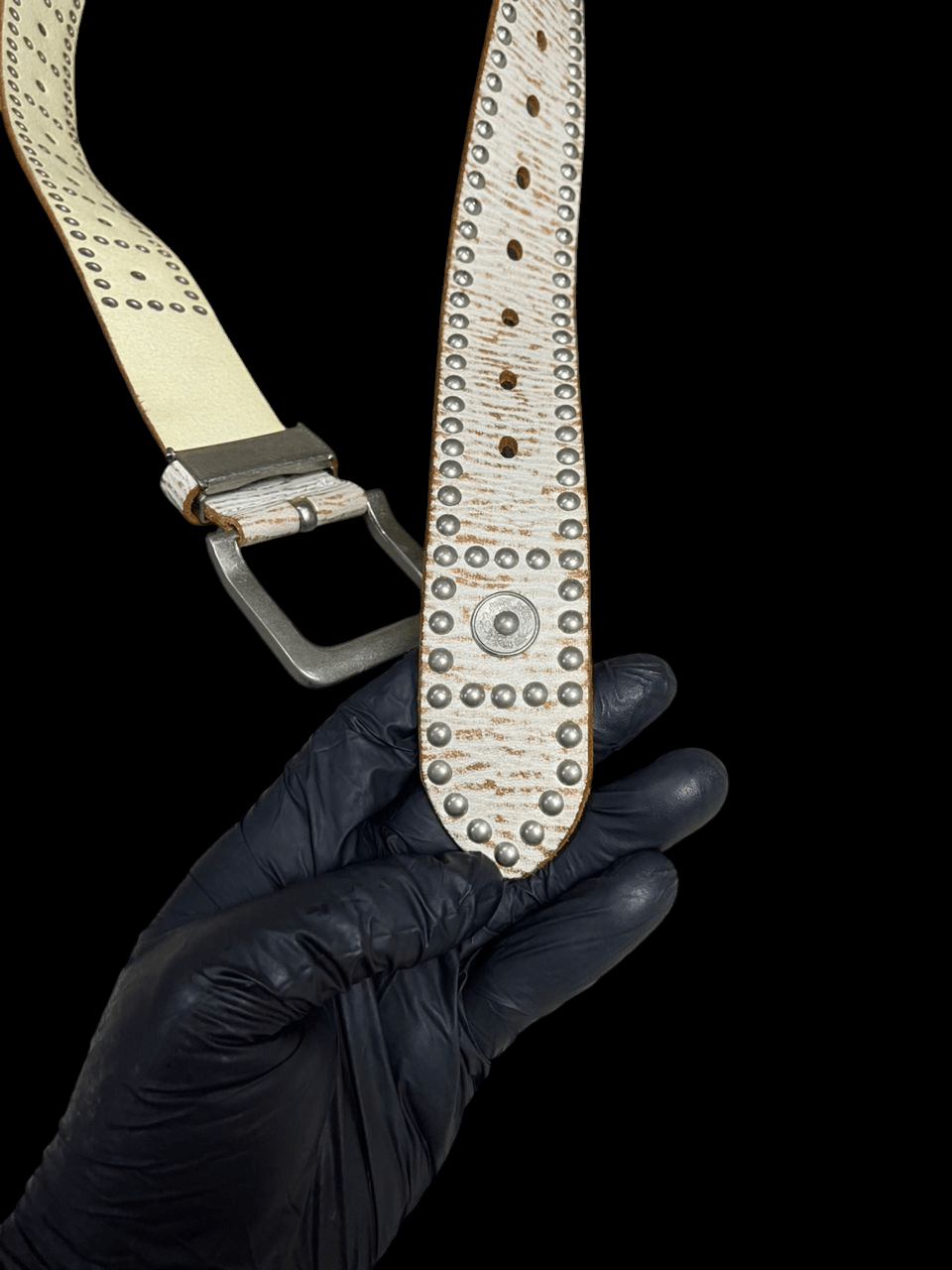 Japanese Brand Handmade Studded Leather Belts Size 34 - 3 Thumbnail