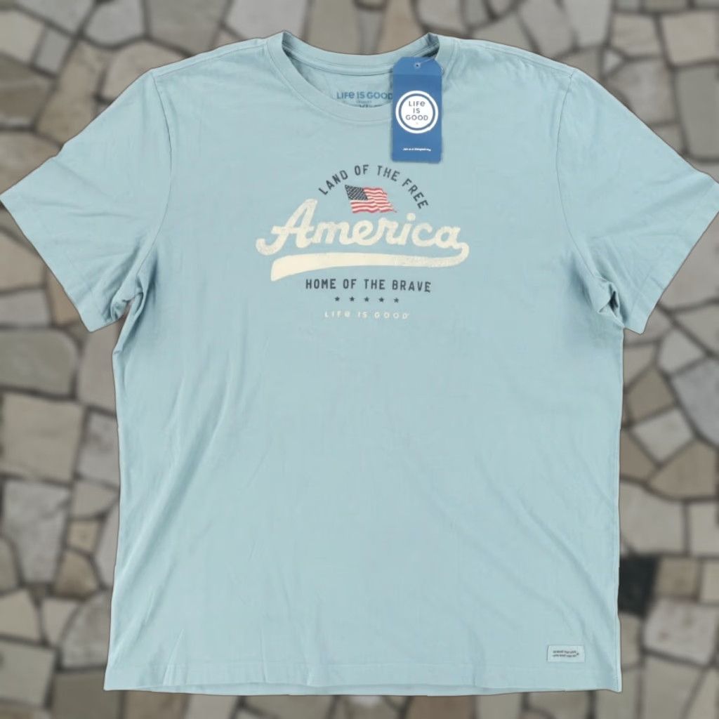 Life is Good Life is Good USA Land of Free Solid T-Shirt Green Men's XL Size US XL / EU 56 / 4 - 1 Thumbnail