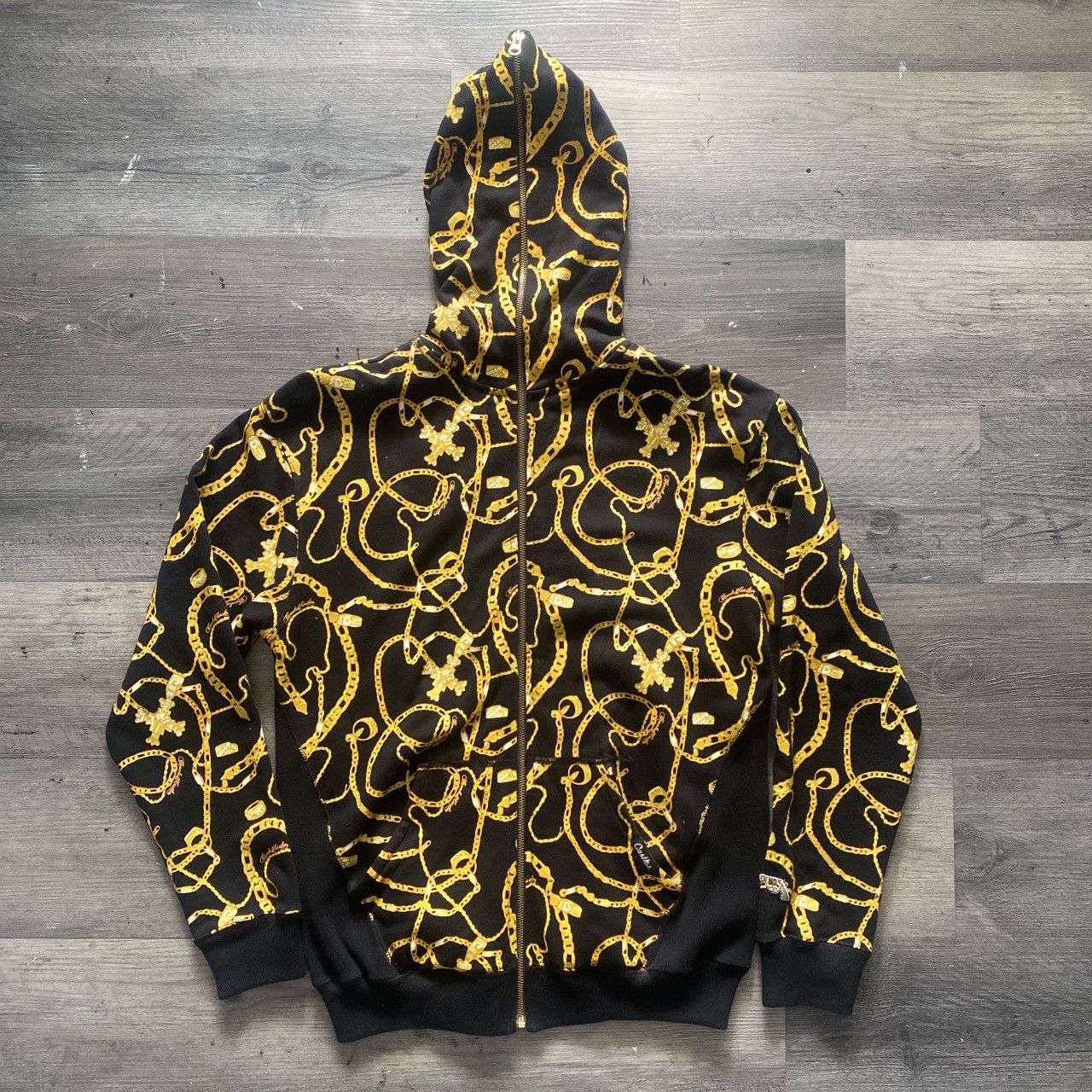 Crooks & Castles CROOKS & CASTLES EARLY 2000’s AOP GOLD CHAIN FULL ZIP HOODIE Size US M / EU 48-50 / 2 - 2 Thumbnail