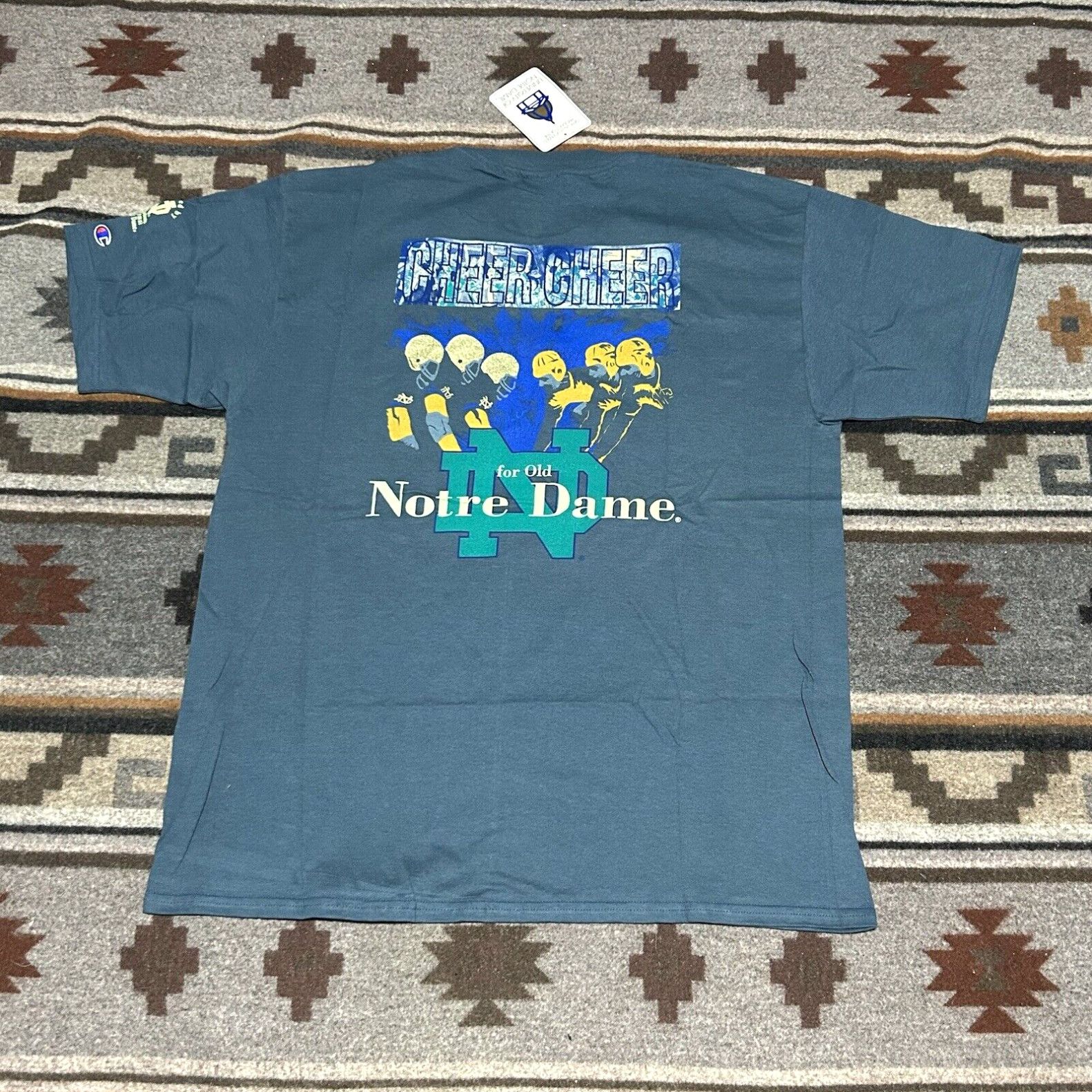 image of Vintage Champion Notre Dame Football T-Shirt Men’S Size XL Usa 90's Football NWT in White, Men's