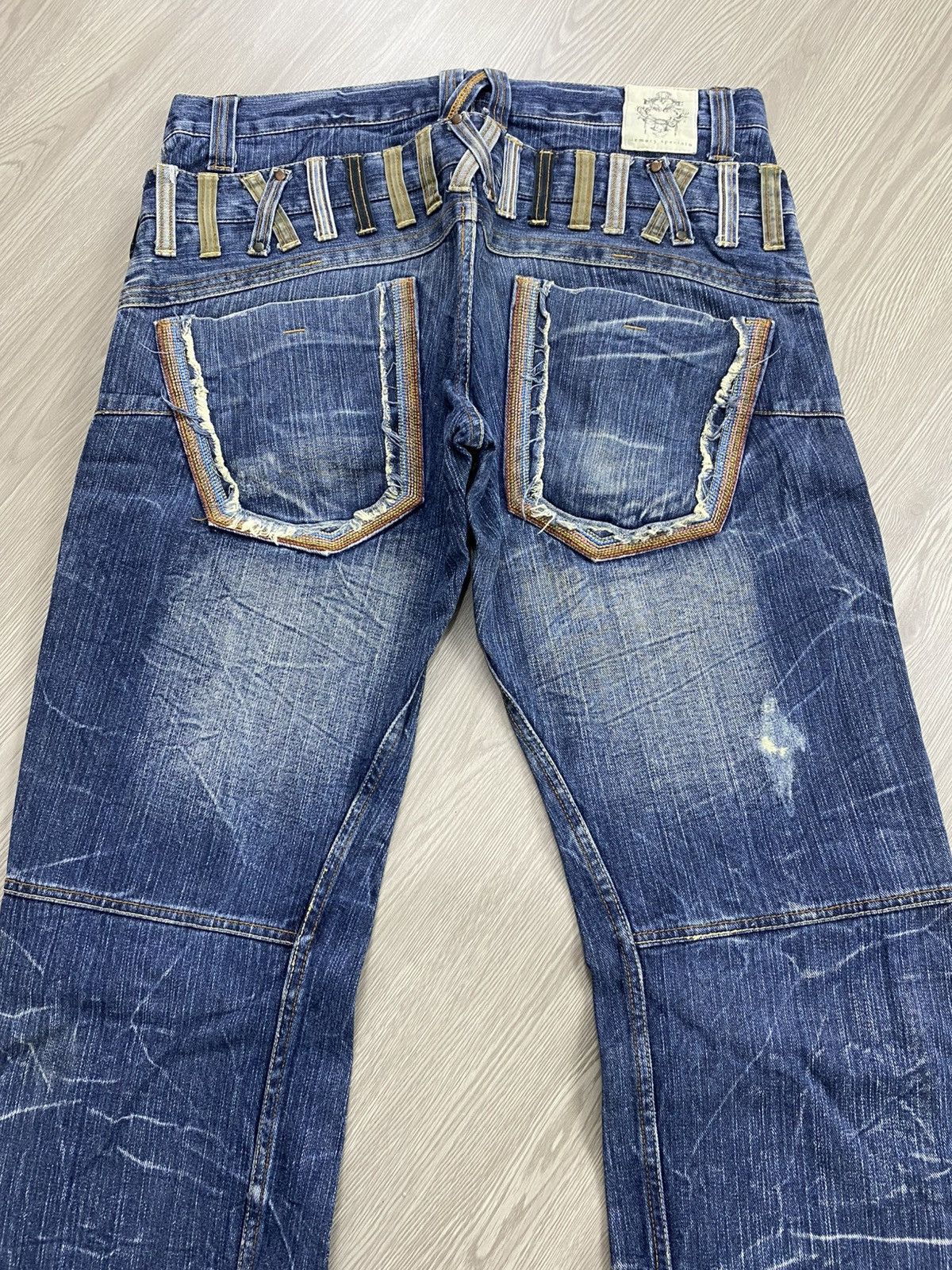 If Six Was Nine × Le Grande Bleu (L.G.B.) 2000s Memory Special Double Waist Distressed Punk Lgb Jeans Size US 34 / EU 50 - 16 Thumbnail