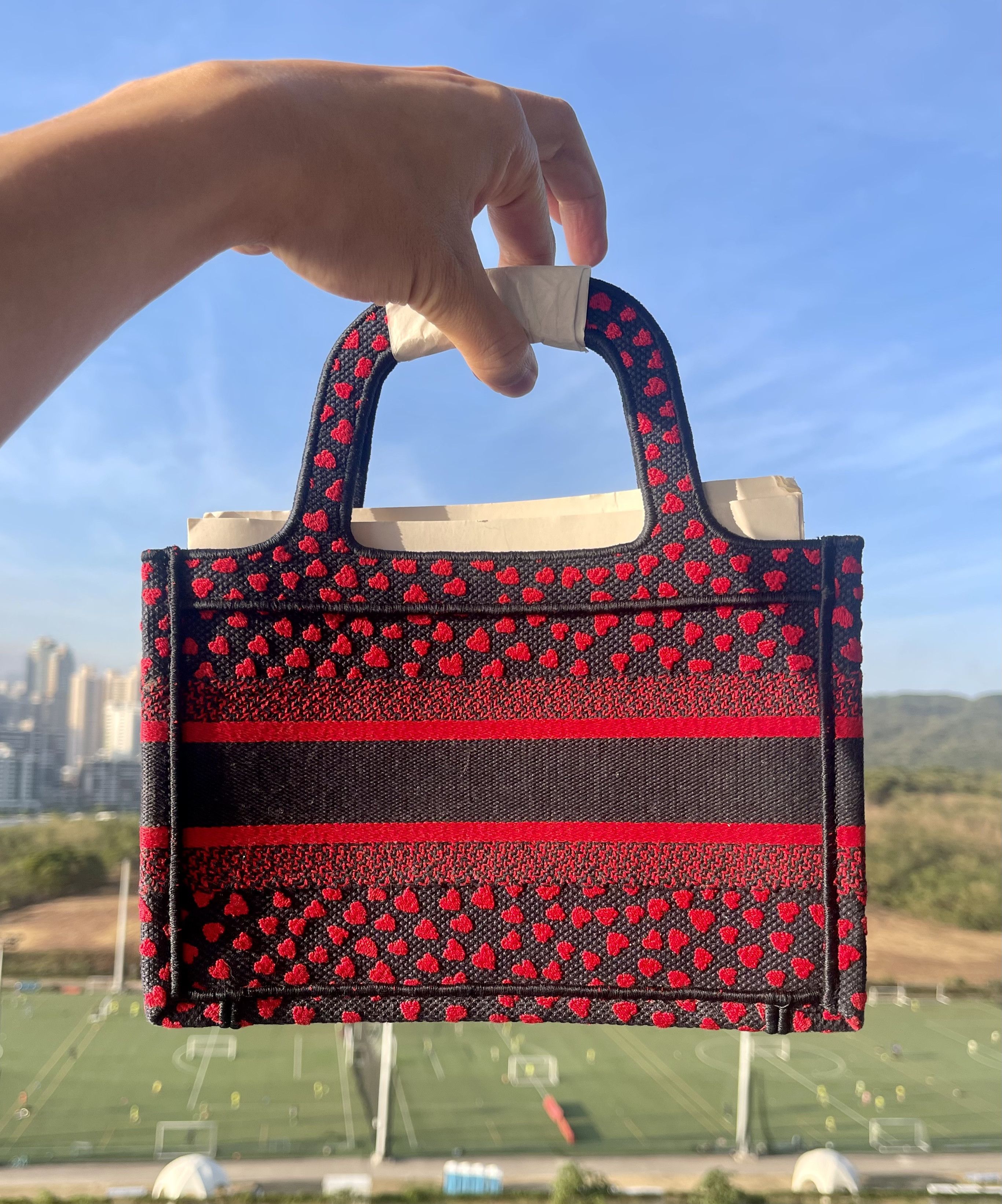 Dior Dior I Love Paris Hearts Tote Mini Navy Red Micro Canvas Bag Size ONE SIZE - 5 Thumbnail