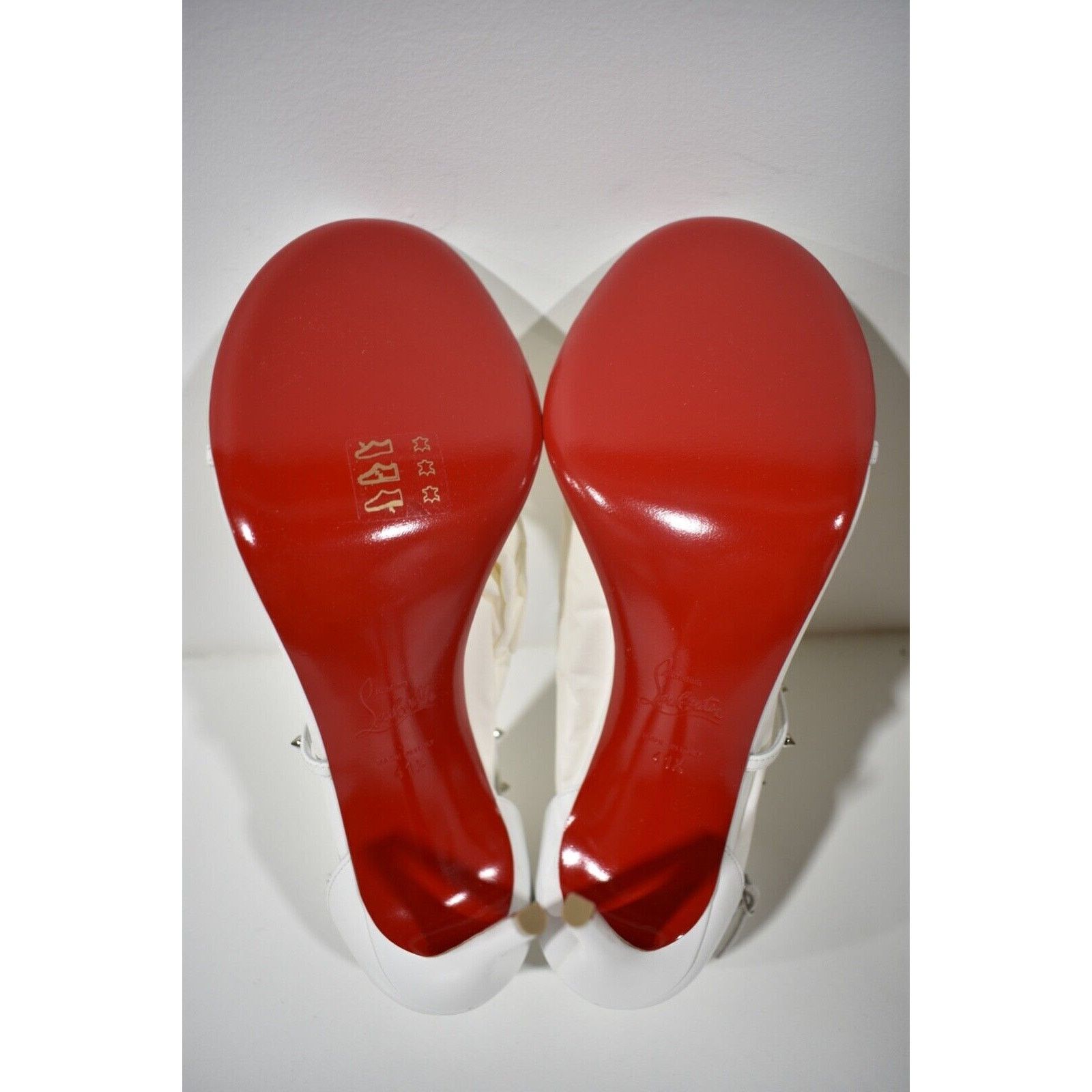 Christian Louboutin Riojana Spikes 100 White Ankle Strappy Sandal Heel Pump 41.5 Size US 11.5 / IT 41.5 - 12 Thumbnail