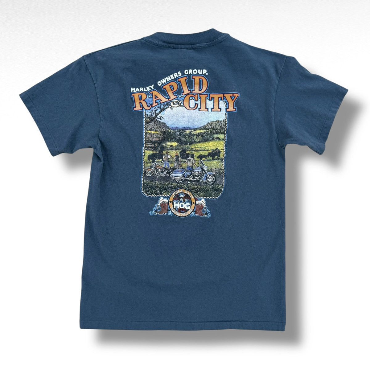 Harley Davidson Vintage 1995 Harley Davidson Owners Group Rapid City T-Shirt Size US M / EU 48-50 / 2 - 2 Thumbnail