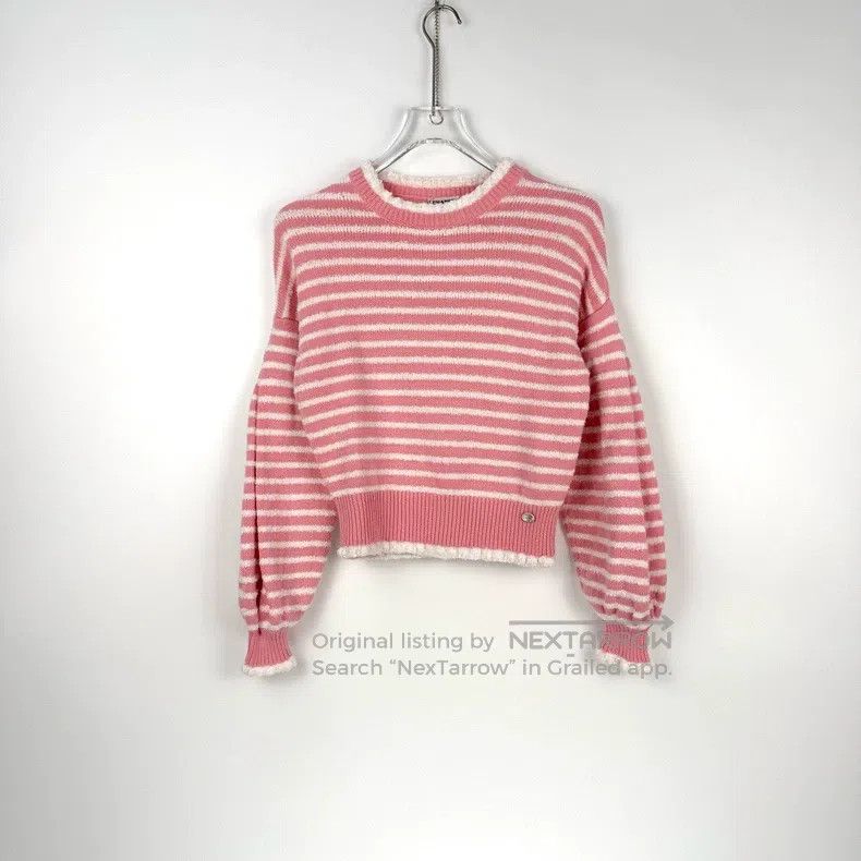 Chanel Chanel White and pink striped cashmere knitted sweater Size XS / US 0-2 / IT 36-38 - 3 Thumbnail