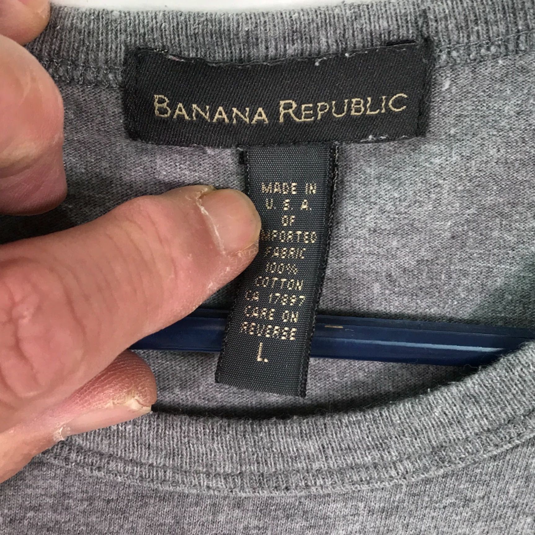 Banana Republic Banana Republic Shirt Womens Large Gray 100% Cotton Crew Neck Short Sleeve Solid Modern Casual Size L / US 10 / IT 46 - 4 Thumbnail