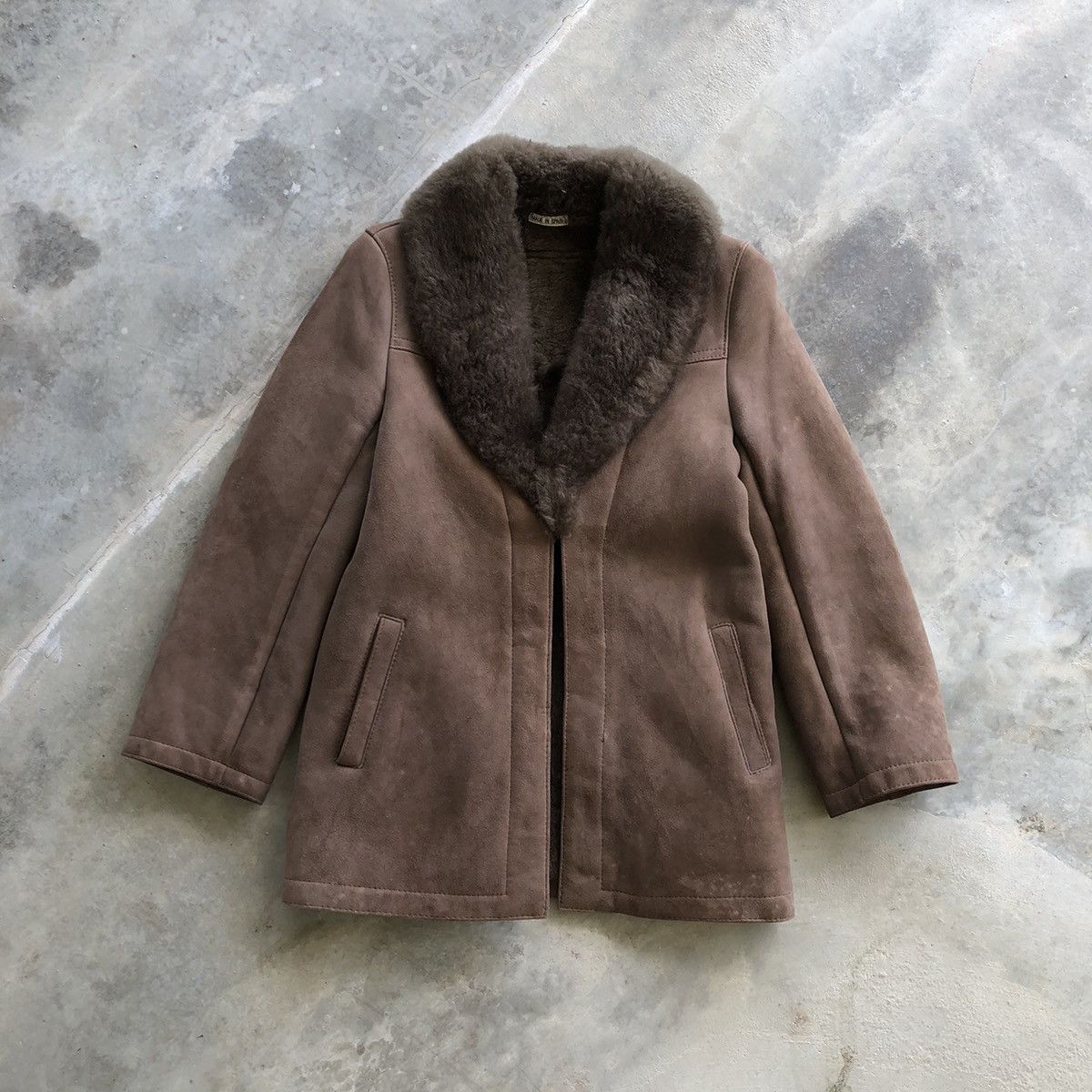 Other Vintage Brand Sheepskin Faux Fur Brown Triacetate Clip Coat Size US XS / EU 42 / 0 - 1 Thumbnail