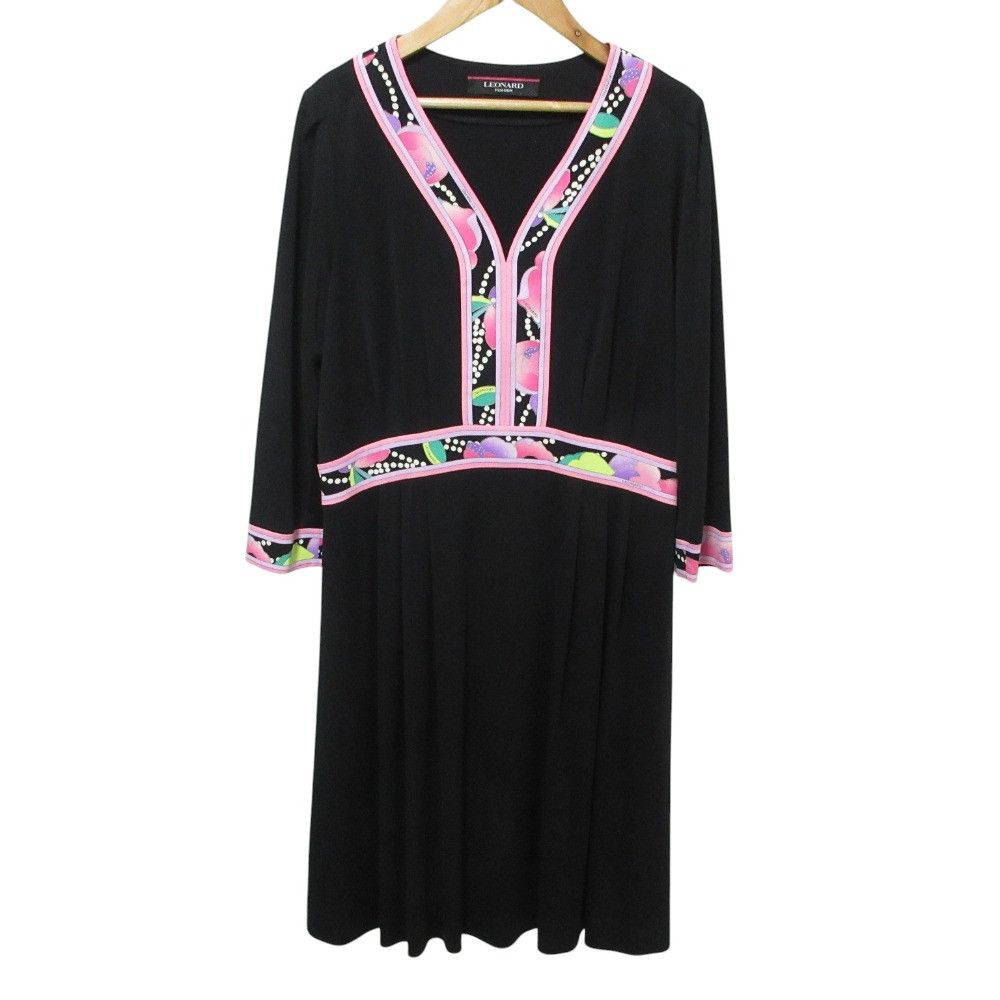 Other Leonard LEONARD FASHION Flower Print Dress Textile Dresses DUTY FREE for USA Size ONE SIZE - 1 Thumbnail