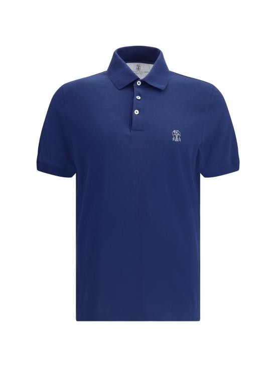 Brunello Cucinelli BRUNELLO CUCINELLI Men Polo Shirts ME8548770 CFL46 Blue Size US S / EU 44-46 / 1 - 1 Thumbnail