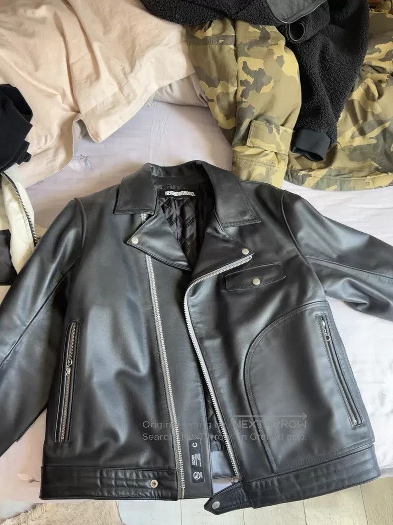 Neighborhood Neighborhood Cowhide Motorcycle Jacket Size US L / EU 52-54 / 3 - 1 Thumbnail