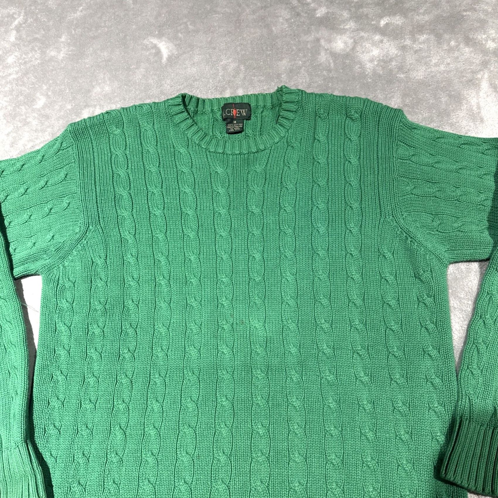 J.Crew VINTAGE J.CREW Oarsman Sweater Men's XL Green Heavyweight Cable-Knit Crewneck Fisherman Pullover 90s Grunge Outdoor Classics Mens Size US XL / EU 56 / 4 - 2 Thumbnail