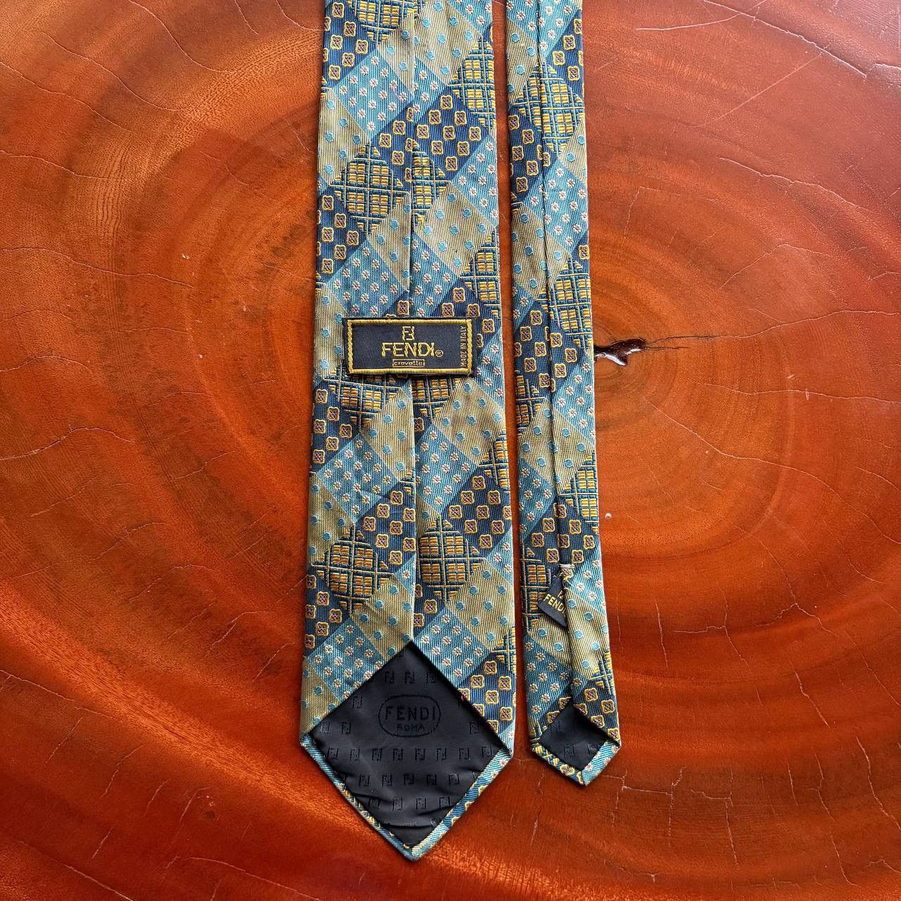 Fendi Vintage Fendi Silk Neck Tie Geometric And Floral Pattern Size ONE SIZE - 7 Thumbnail