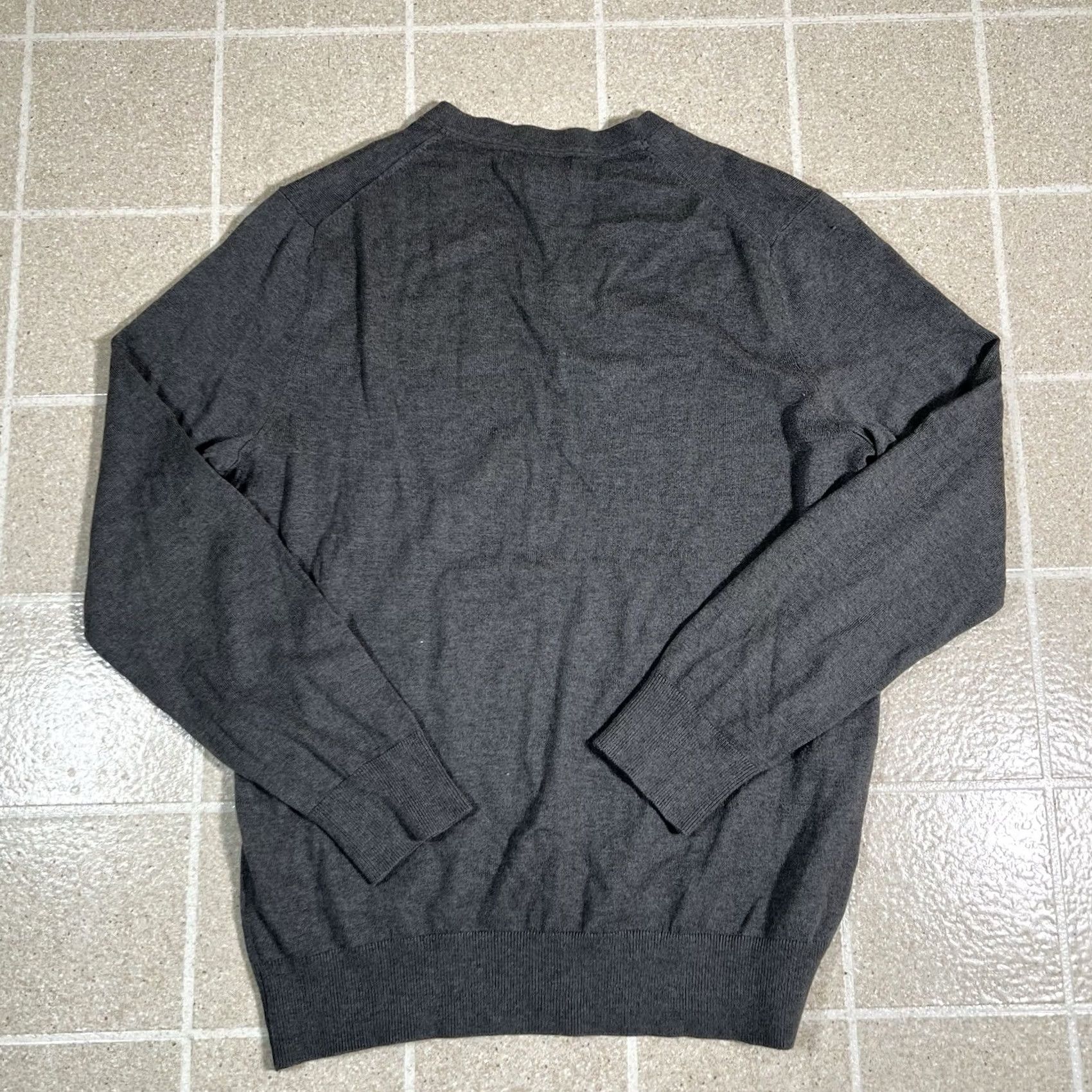 Banana Republic Banana Republic Sweater V-Neck Gray Medium Pullover Cashmere Silk Cotton Mens Size US M / EU 48-50 / 2 - 2 Thumbnail