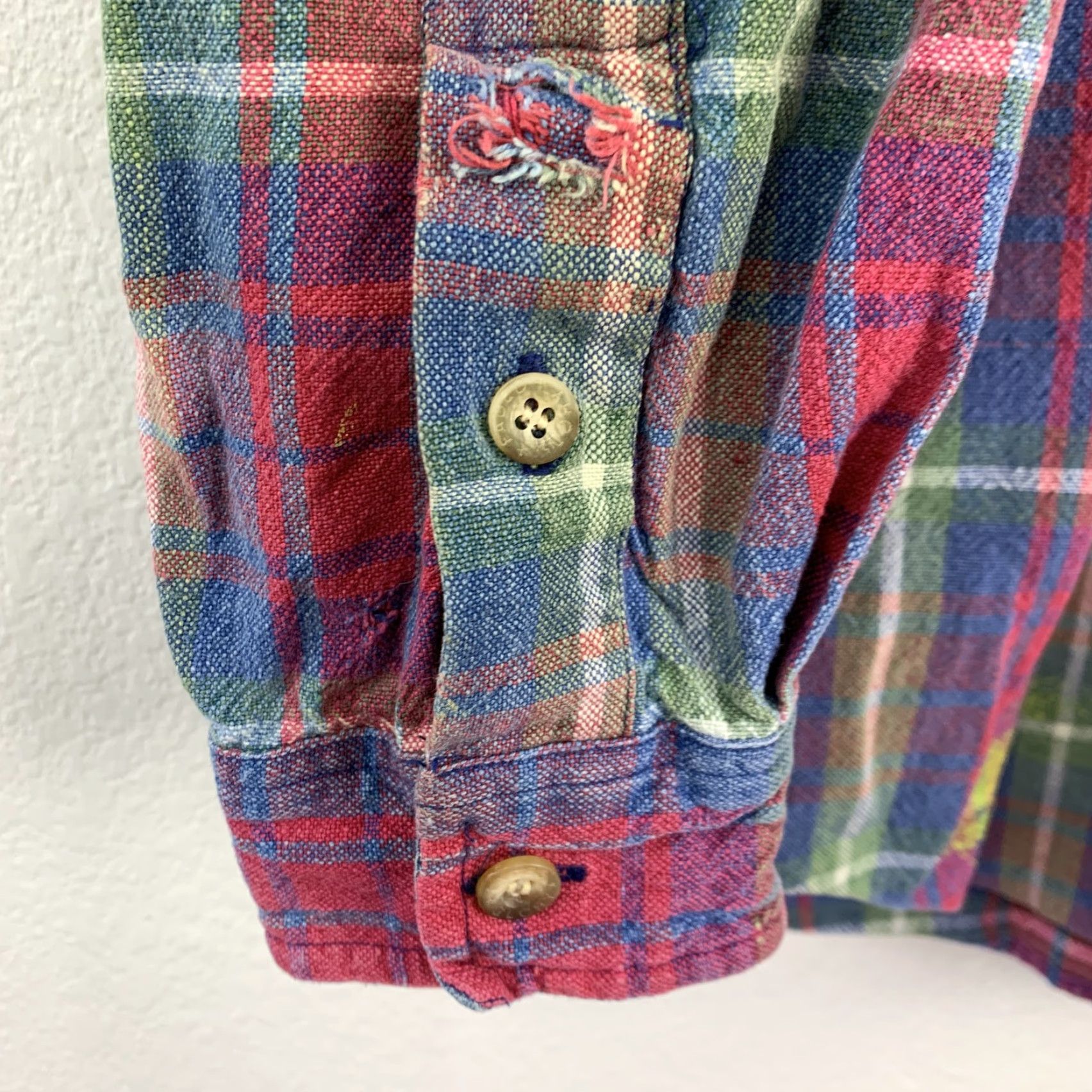 Faded Glory VINTAGE Faded Glory Shirt Plaid Flannel Denim Collar 90s Grunge Med/Large XL 2X Women Reproduction? Size M / US 6-8 / IT 42-44 - 2 Thumbnail