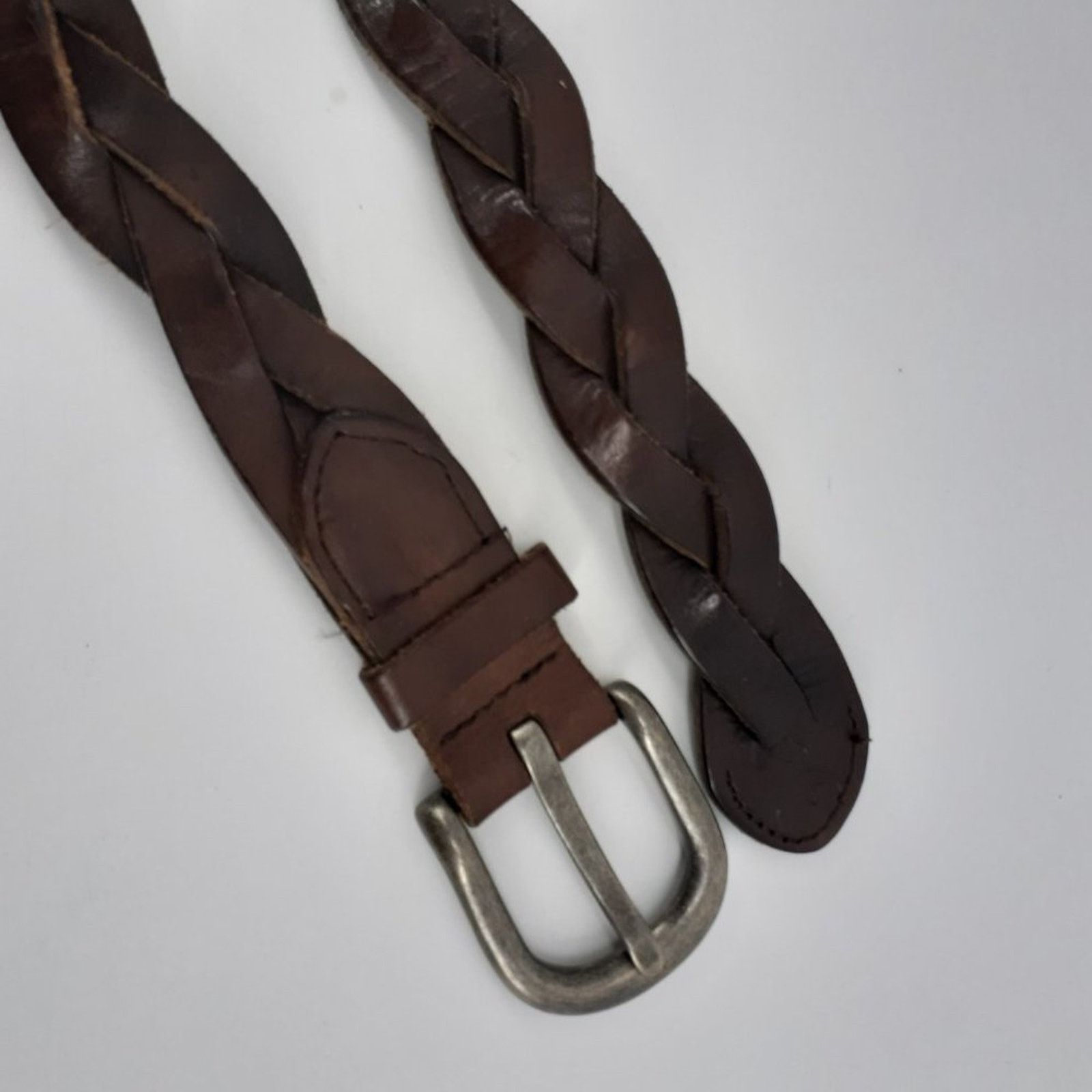 Other Hollister California Women's Brown Braided Leather Belt M L Size ONE SIZE - 3 Thumbnail