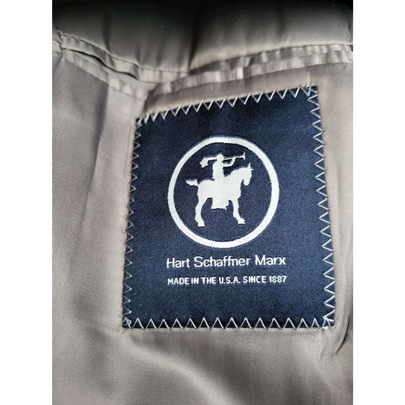 Hart Schaffner Marx Hart Schaffner Marx Sport Coat Navy Wool 44L Big & Tall Notch Lapel Two-Button Single-Breasted Long Jacket/Coat Mens Blazer Jacket Size 44R - 4 Thumbnail