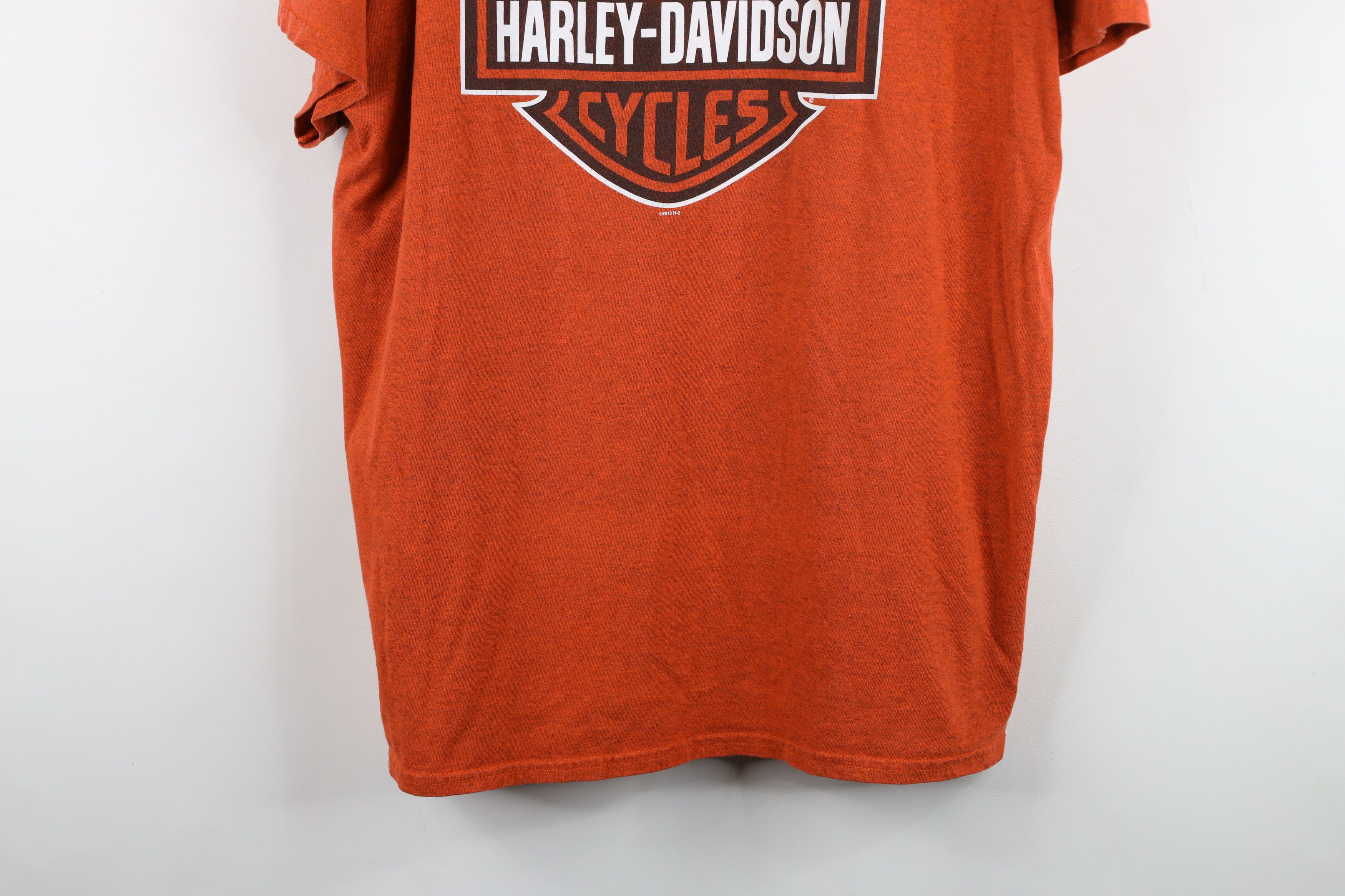 Harley Davidson Vintage Y2K Harley Davidson Spell Big Logo T-Shirt Orange Size US XL / EU 56 / 4 - 3 Thumbnail
