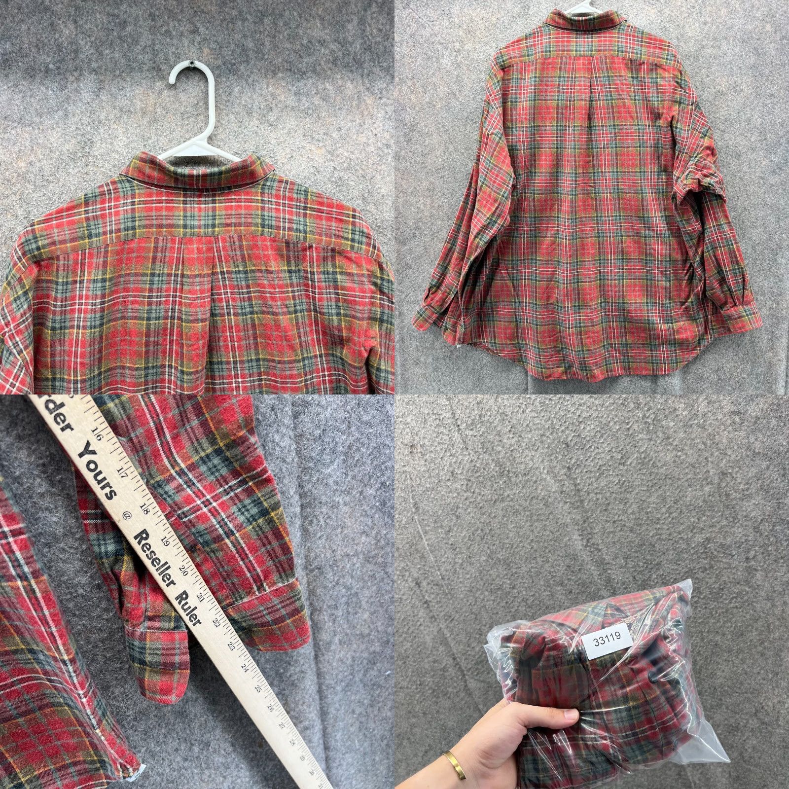 Polo Ralph Lauren VINTAGE Polo Ralph Lauren Shirt Mens XL Red Button-Down Plaid Flannel Wool Benford Size US XL / EU 56 / 4 - 8 Thumbnail