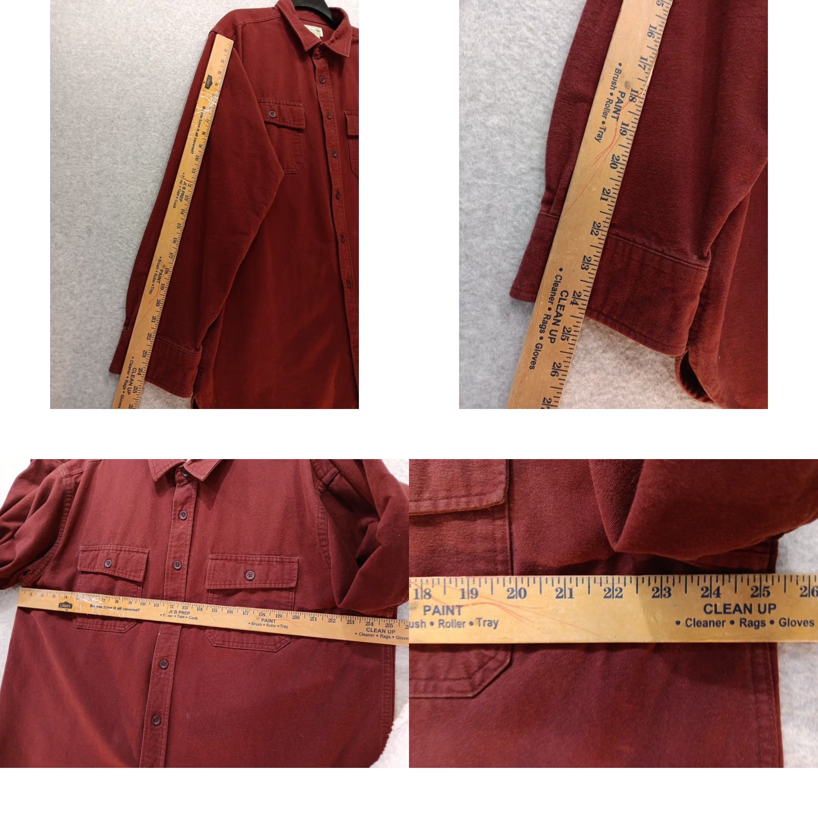 Vintage VINTAGE L.L. Bean Shirt Mens XL Red Heavyweight Chamois Knit Button-Up Casual Travel Classic Outdoors Size US XL / EU 56 / 4 - 8 Thumbnail