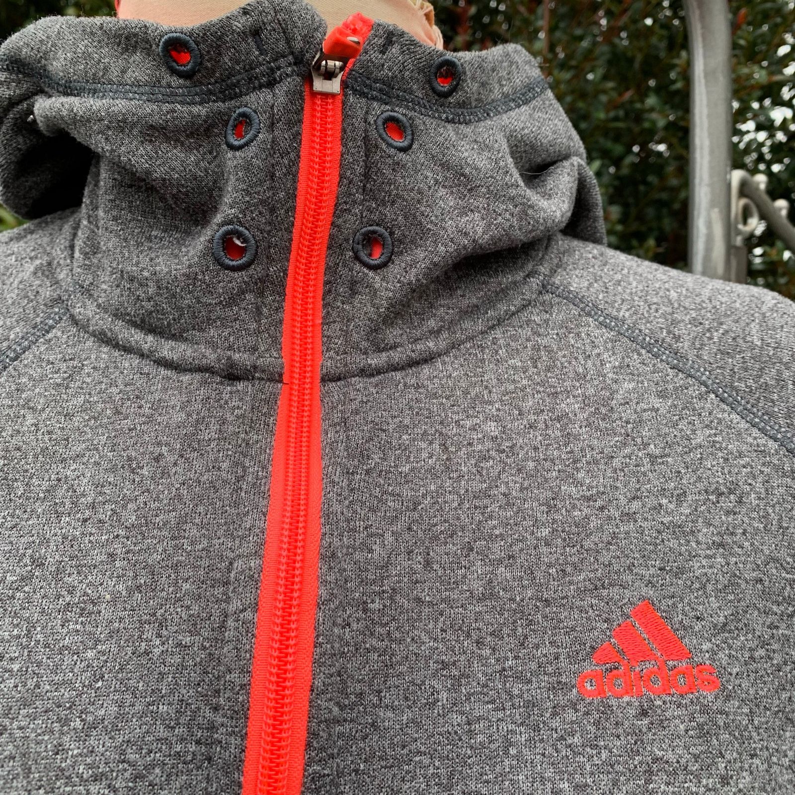 Adidas Adidas Climawarm Ultimate Hooded Zip-Up Gray Orange Full Zip Size S / US 4 / IT 40 - 4 Thumbnail