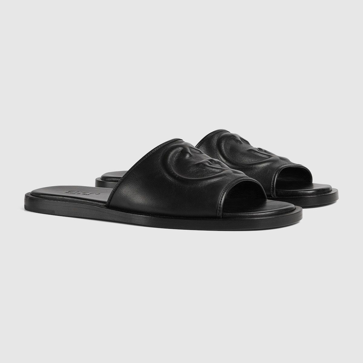 Gucci o1loc1c0625 Slide Sandals with Interlocking G in Black Size US 10.5 / EU 43-44 - 2 Thumbnail