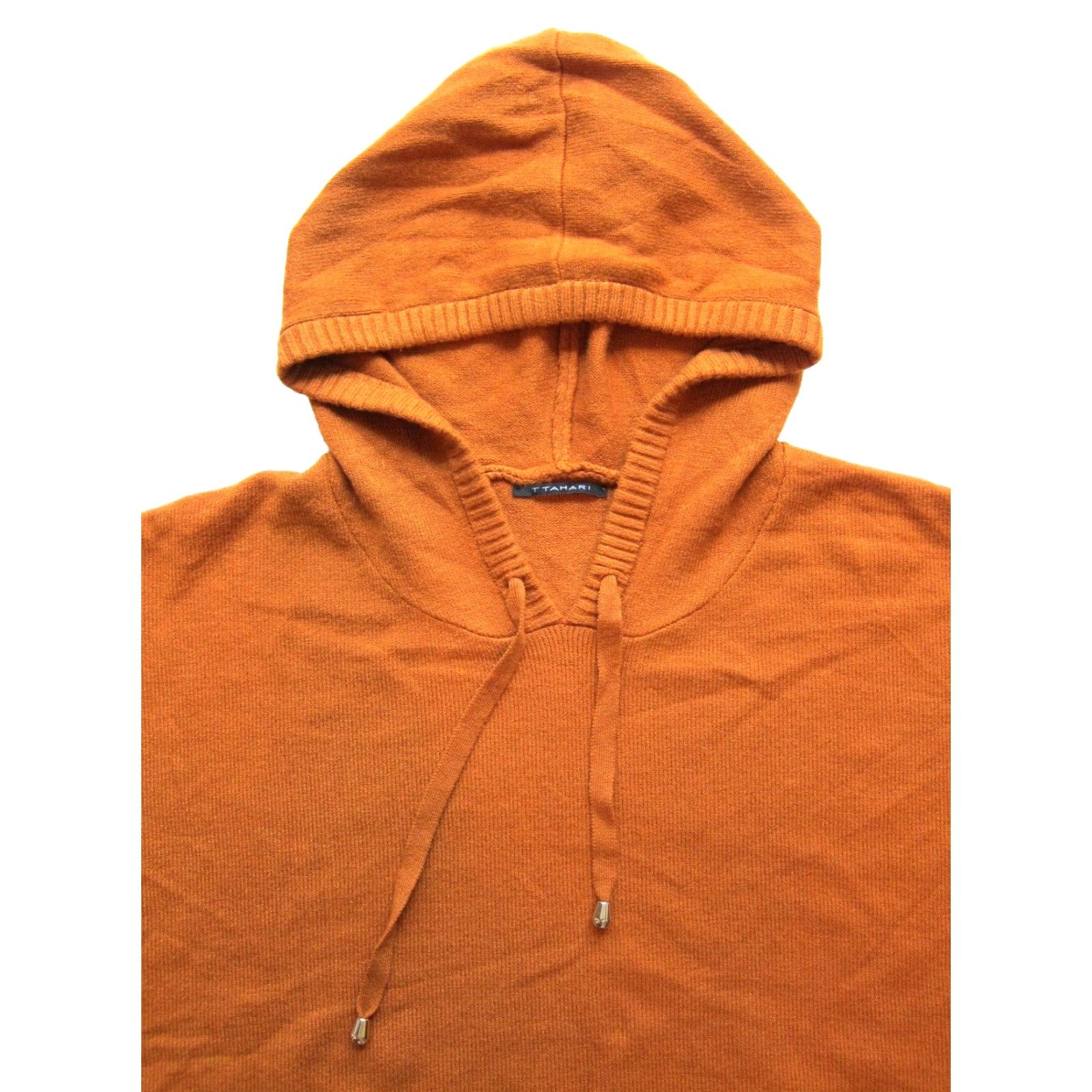 Vintage TAHARI Rust Orange Soft Cozy Stretch Sleeveless Hooded Sweater Women XL Shirt Women XL Orange Hooded Pullover Size XL / US 12-14 / IT 48-50 - 2 Thumbnail