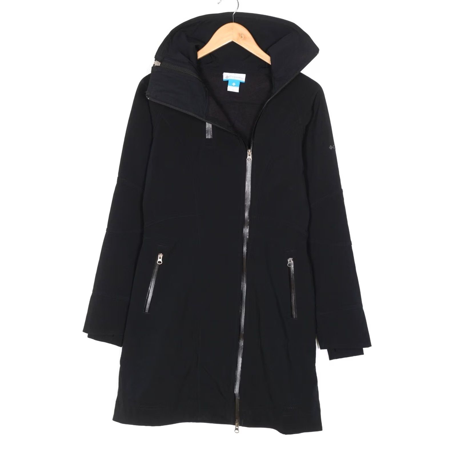 Vintage COLUMBIA Soft Shell Coat Jacket Women Size M Mid-Length Black High Neck Adults Regular Jacket Mens Womens Size M / US 6-8 / IT 42-44 - 3 Thumbnail
