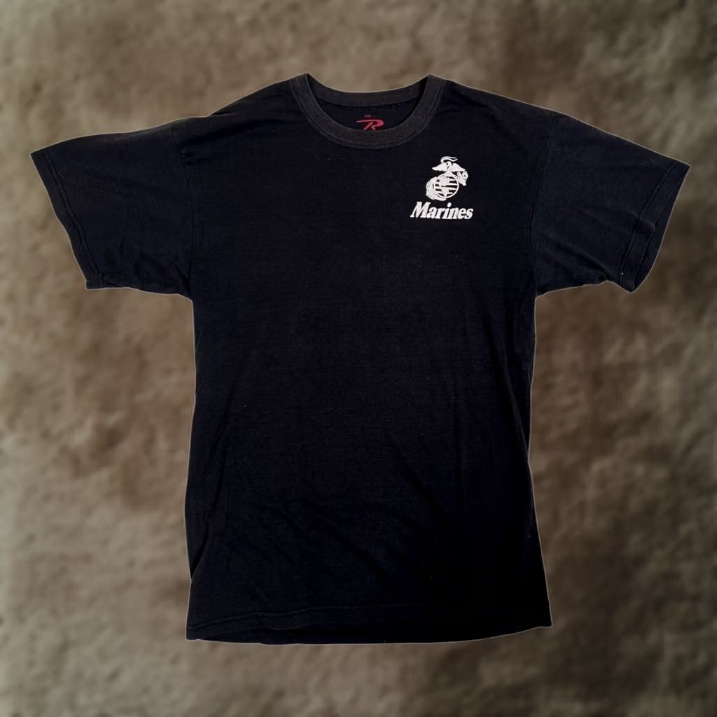 Rothco VINTAGE Rothco USMC Marines Boot Camp T-Shirt L Black Graphic Print Men Short Sleeve 90s Military USA Pain Is Weakness Mens Size US L / EU 52-54 / 3 - 1 Thumbnail