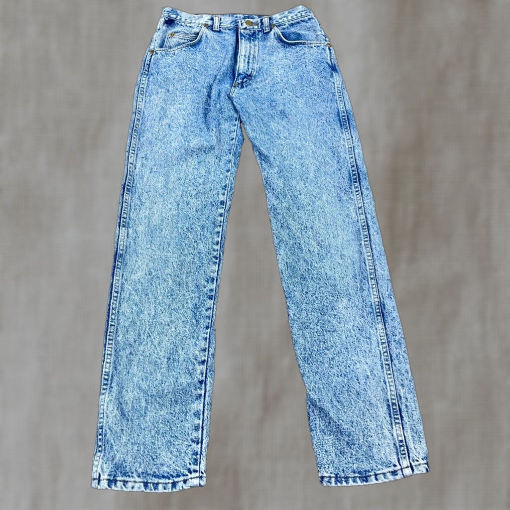 Wrangler VINTAGE Wrangler Jeans 28x30 Straight Leg Acid Wash Comfort Mens 80s Grunge Size US 28 / EU 44 - 1 Thumbnail