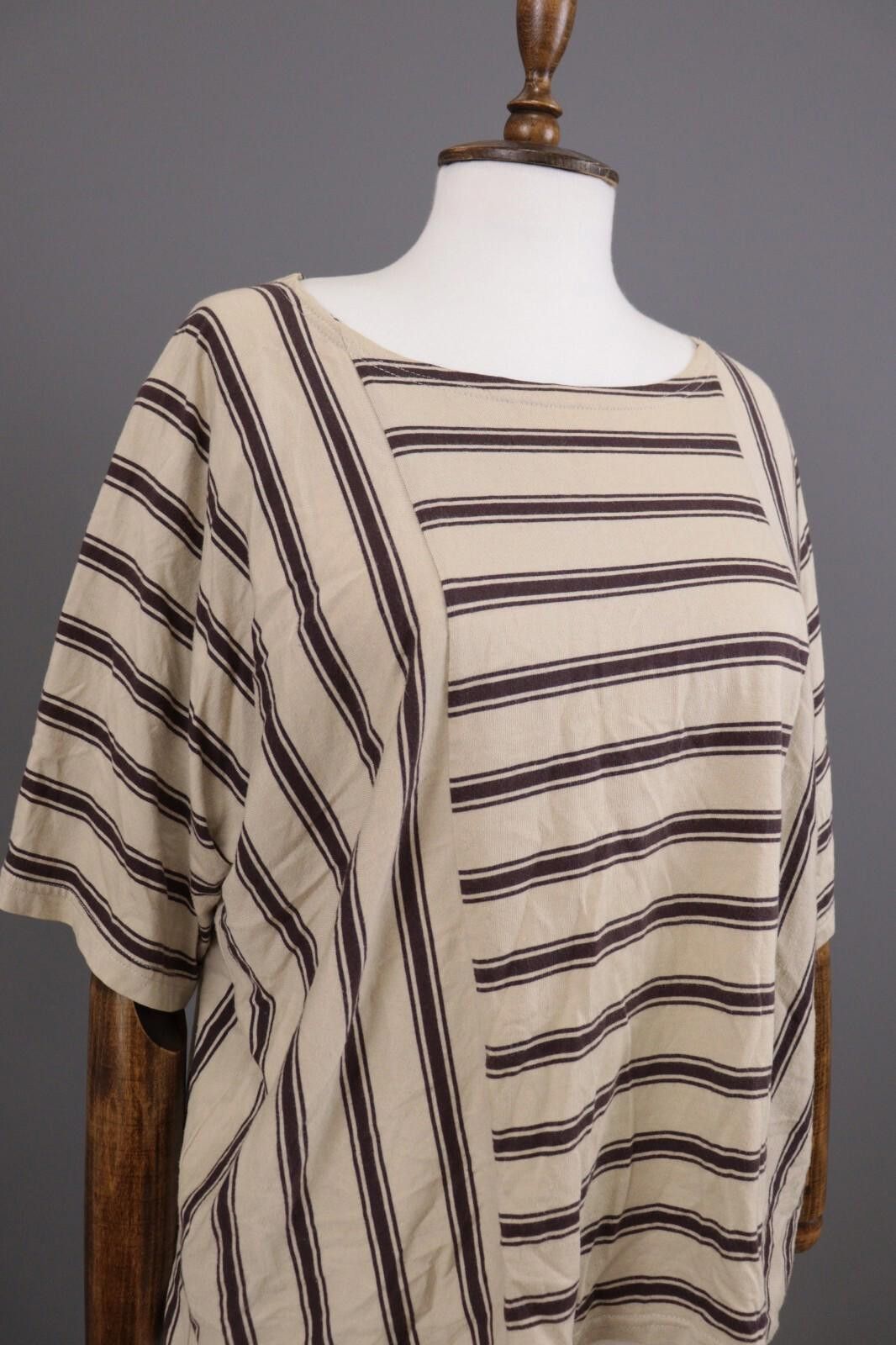 Designer Gudrun Sjoden Beige Striped Relaxed Blouse Shirt Size M Size M / US 6-8 / IT 42-44 - 5 Thumbnail
