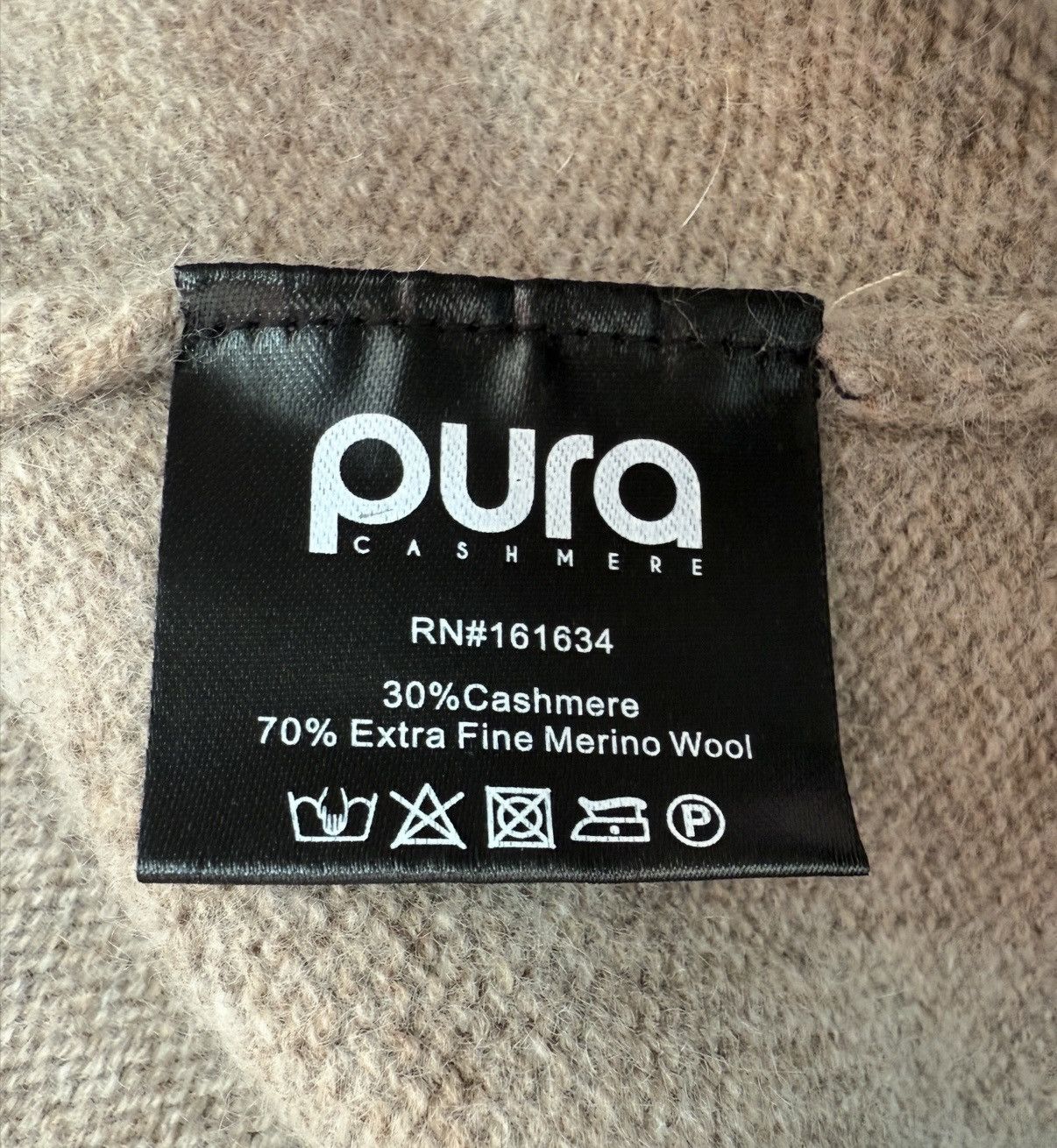 Other Pura Cashmere & Merino Wool Vintage Khaki Turtleneck Sweater Size XL / US 12-14 / IT 48-50 - 2 Thumbnail