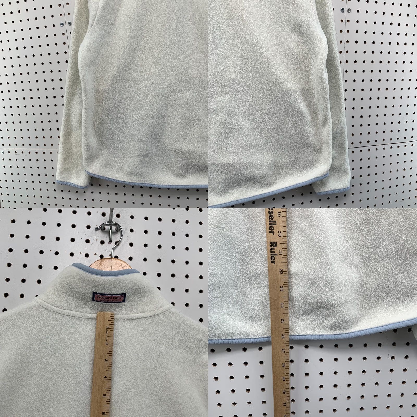Vineyard Vines Vineyard Vines Polar Fleece SnapPlacket Pullover White Womens Large 22x26.5 Size L / US 10 / IT 46 - 9 Thumbnail