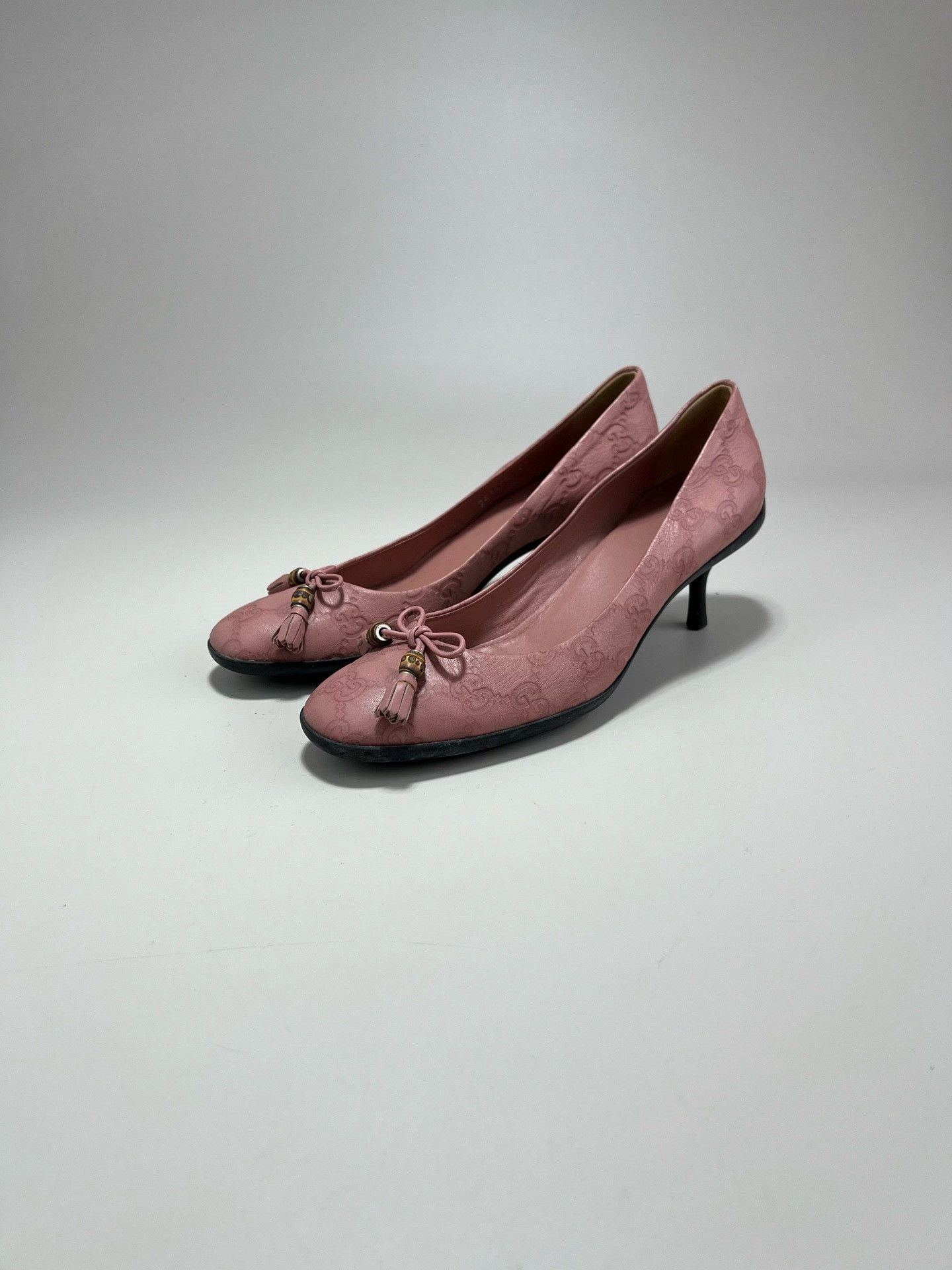 Gucci Gucci Pink Monogram Logo High Heels Size US 6 / IT 36 - 1 Thumbnail