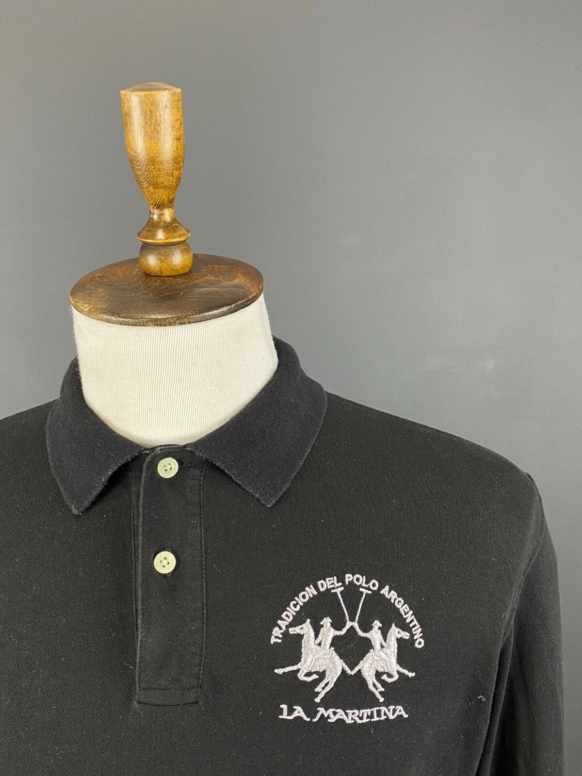 La Martina La Martina Argentina Black Solid Rugby Polo Shirt Size L Size US L / EU 52-54 / 3 - 4 Thumbnail